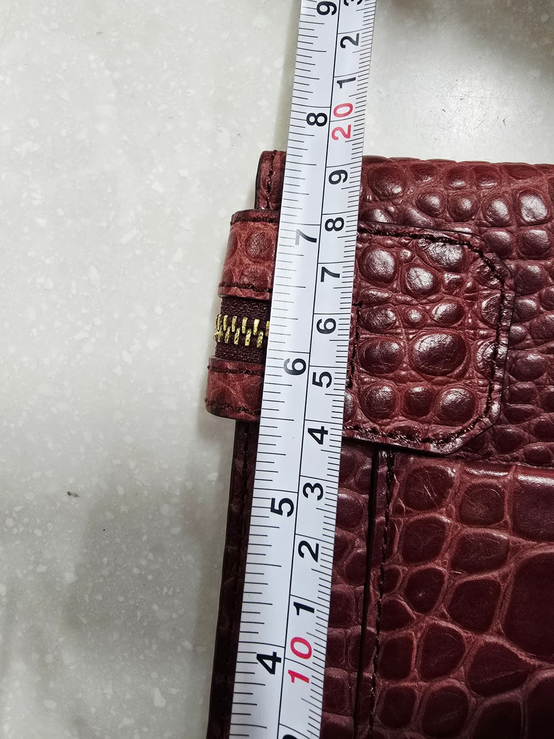 미샤 와인색 크로커다일 클러치 가방 + 태슬 상품이미지5