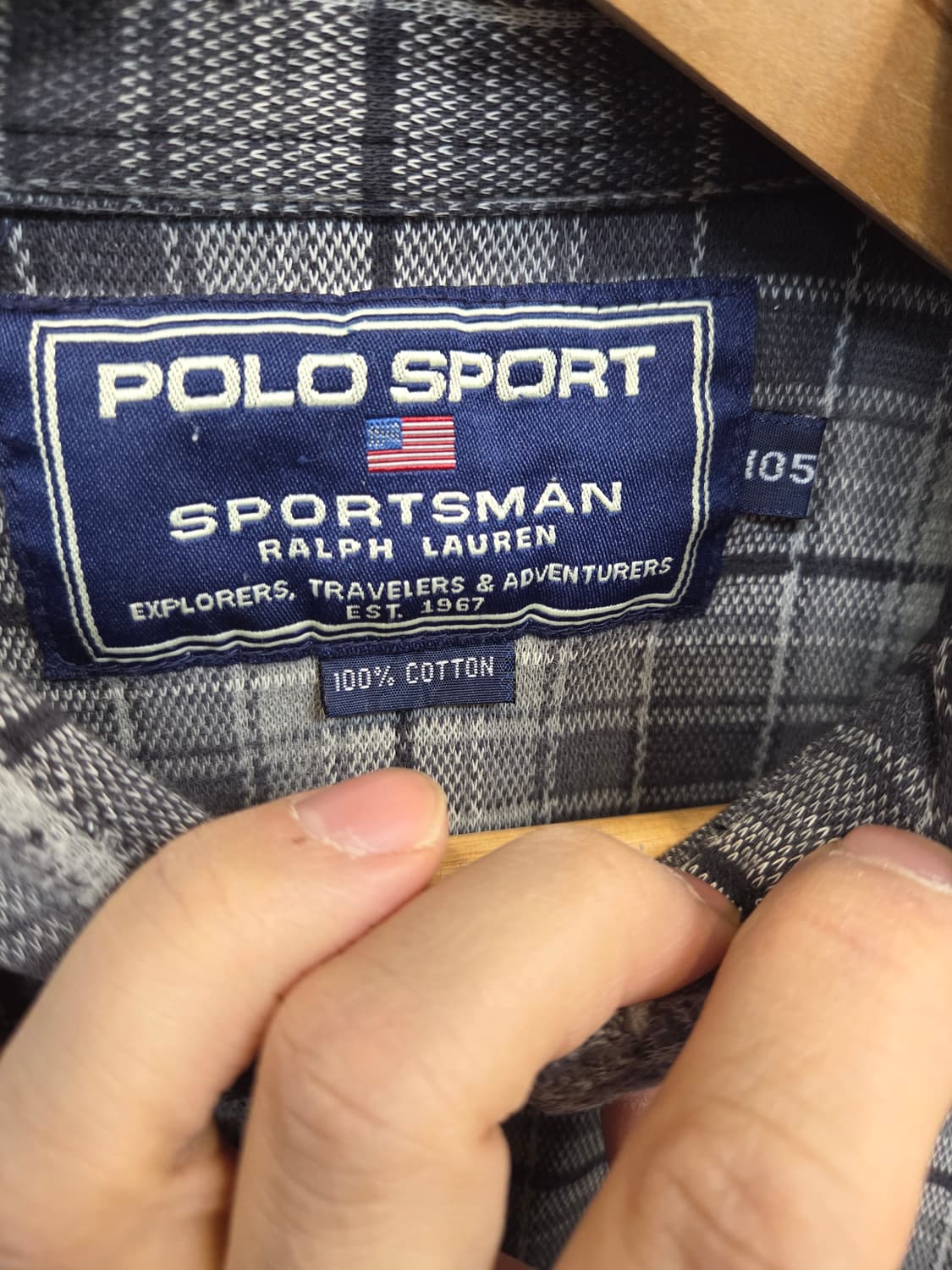 폴로스포츠 올드스쿨 빈티지 플란넬 체크셔츠 긴팔 xl 상품이미지3