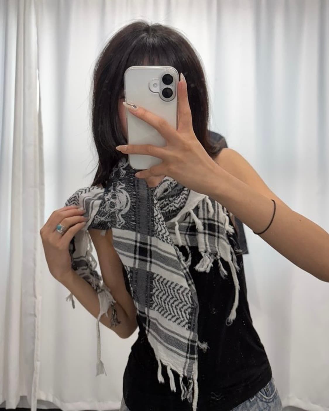 🎸스컬 프린팅 스카프🎸 상품이미지1