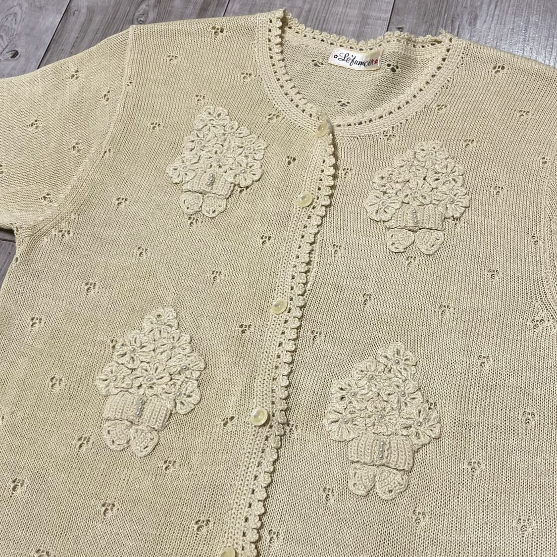 빈티지 진주 펀칭 가디건 상품이미지3