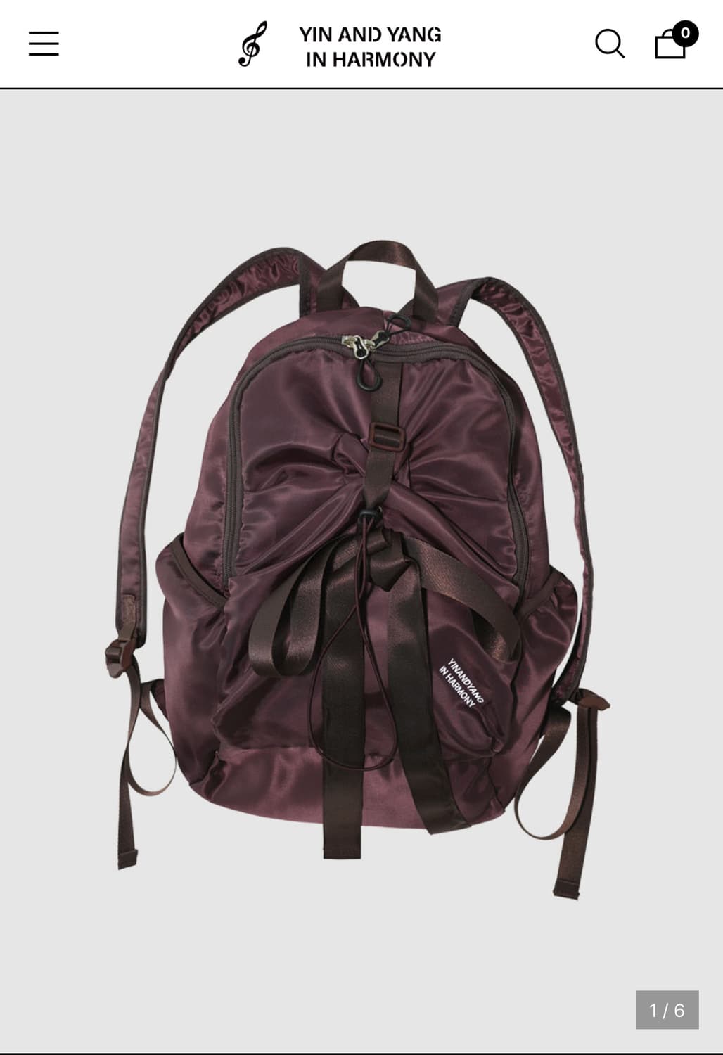 인앤양인하모니 BOW BACKPACK 버건디 백팩 가방 상품이미지1