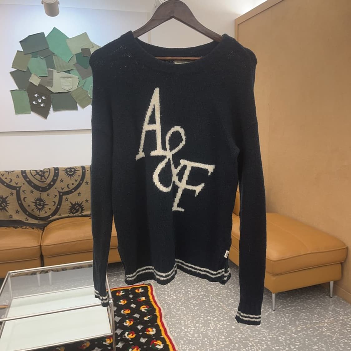 아베크롬비 올드스쿨 레트로 빅로고 폭닥 니트 S C07599 상품이미지3