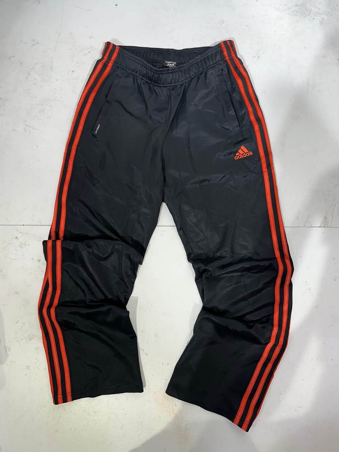 00s 아디다스 블랙 오렌지 삼선 와이드 팬츠 S 상품이미지4