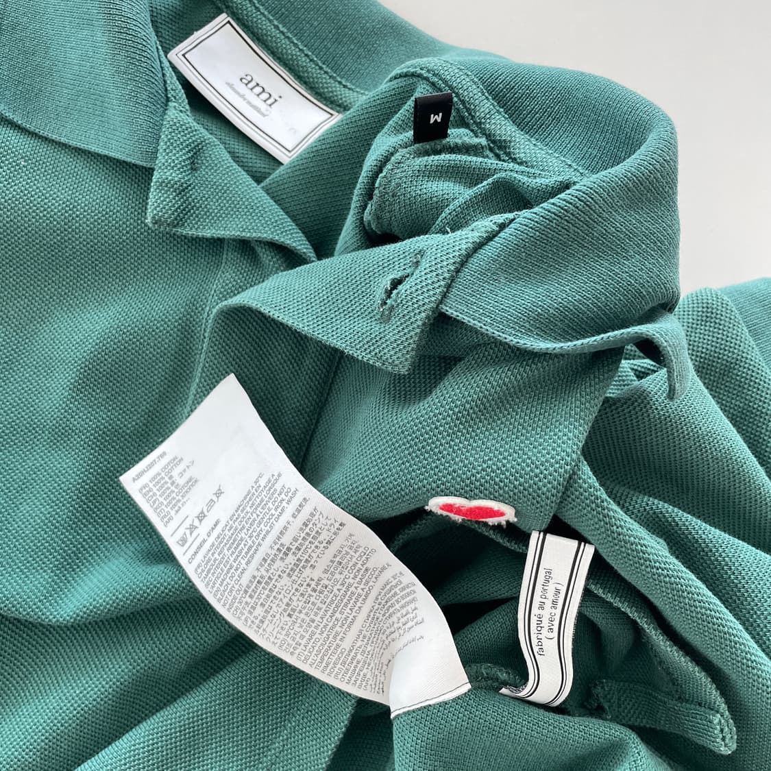 아미 공용M 스몰 로고 그린 피케 PK 반팔 티셔츠 상품이미지5