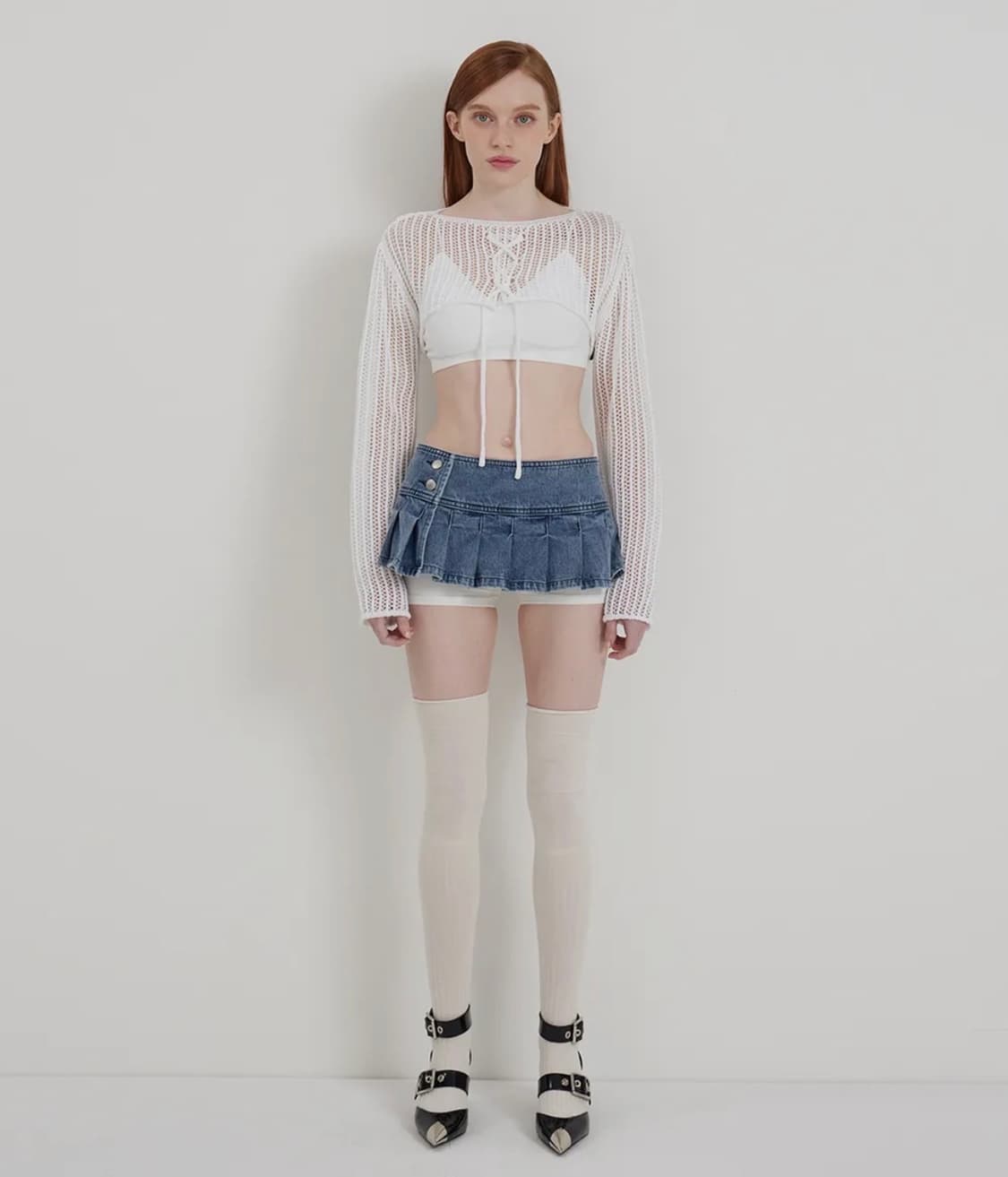 앤디아더 블루 맥시 턱 스커트 미착용제품  상품이미지5