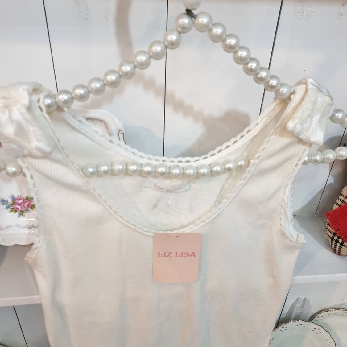 LIZ LISA(리즈리사) 아이보리 골지 리본 나시 상품이미지2