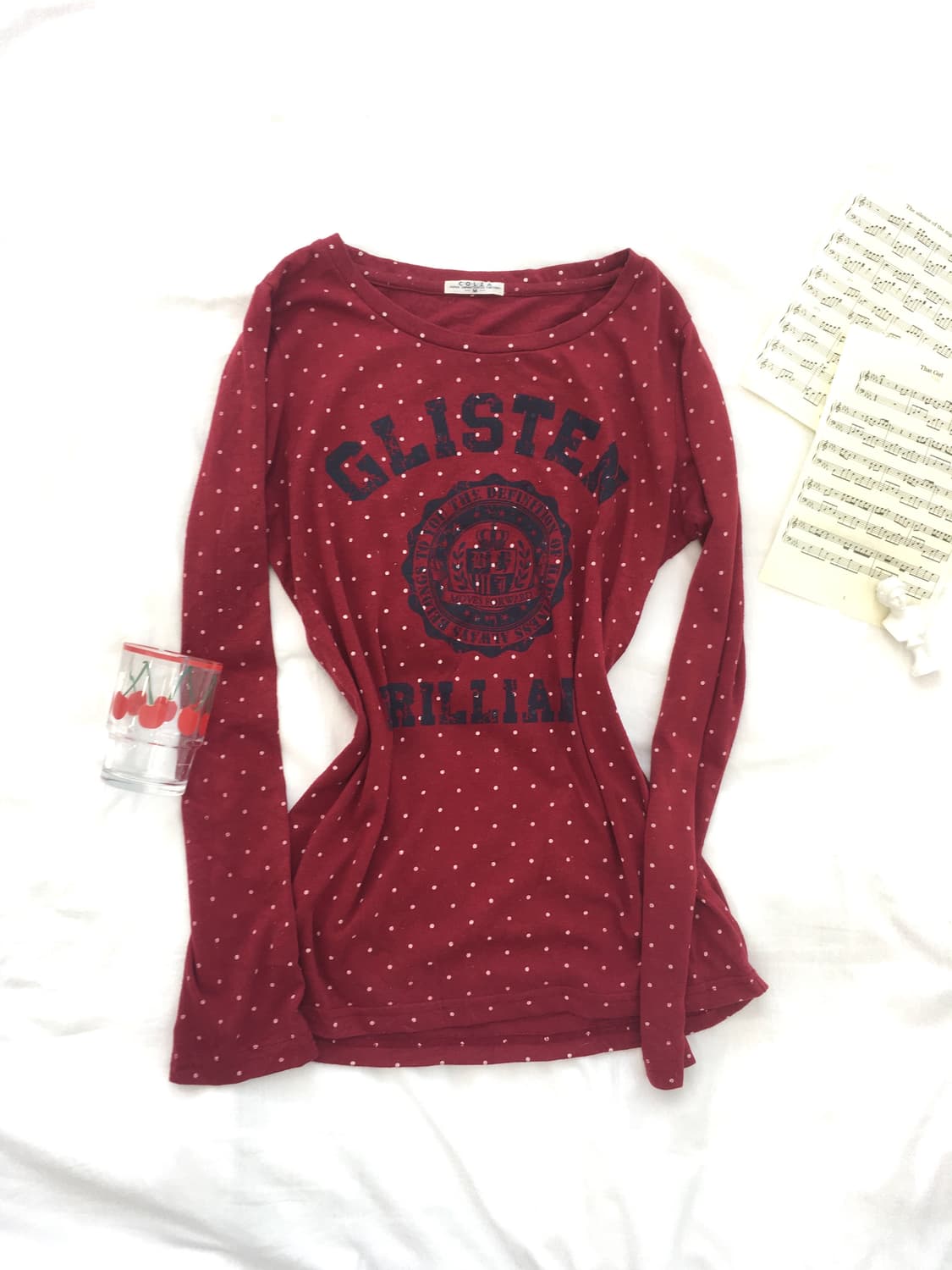 jpn vintage red dot lettering long sleev 상품이미지1