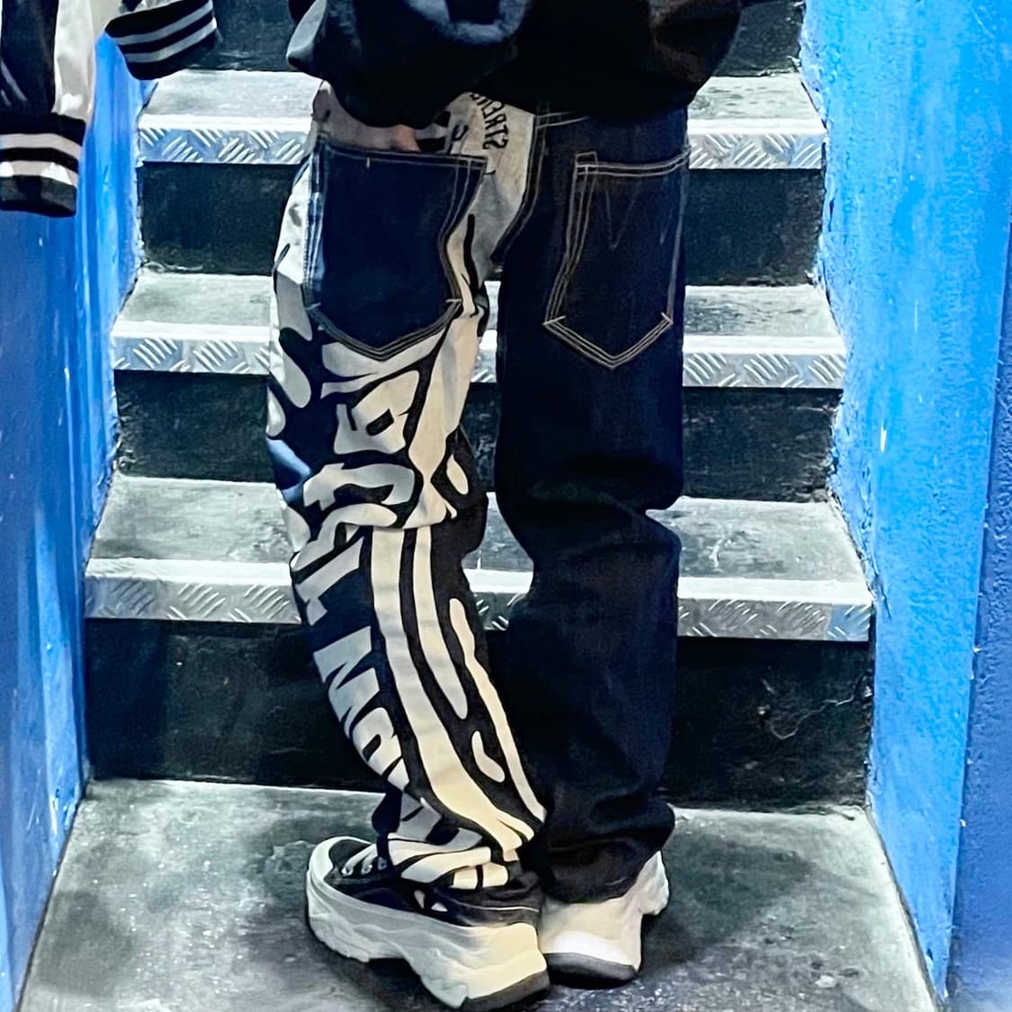 리얼 비 보이스 제패니즈 워터 워리어 본 페인팅 팬츠 상품이미지1