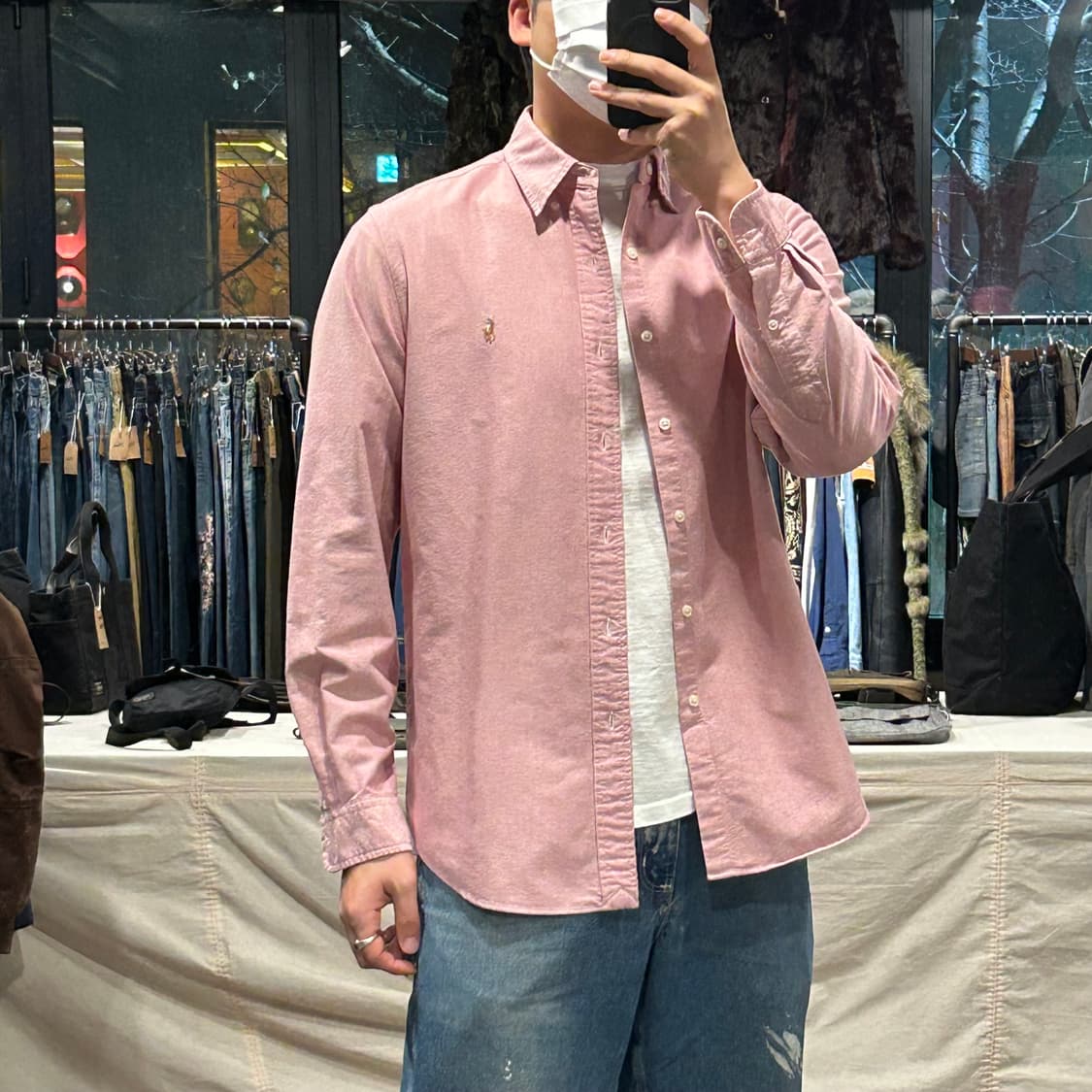 M) 폴로 랄프로렌 클래식 핑크 옥스포드 셔츠 상품이미지8