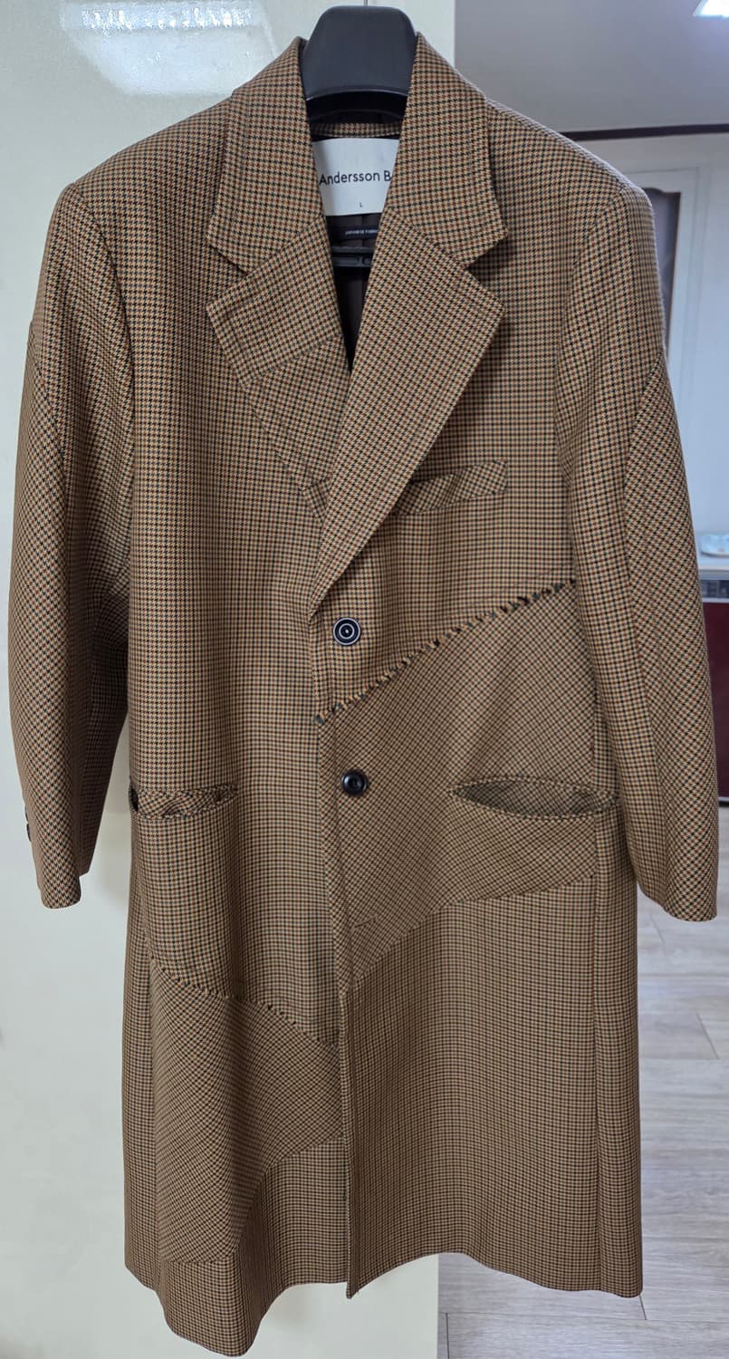 앤더슨벨 체크 롱 코트 L 상품이미지1