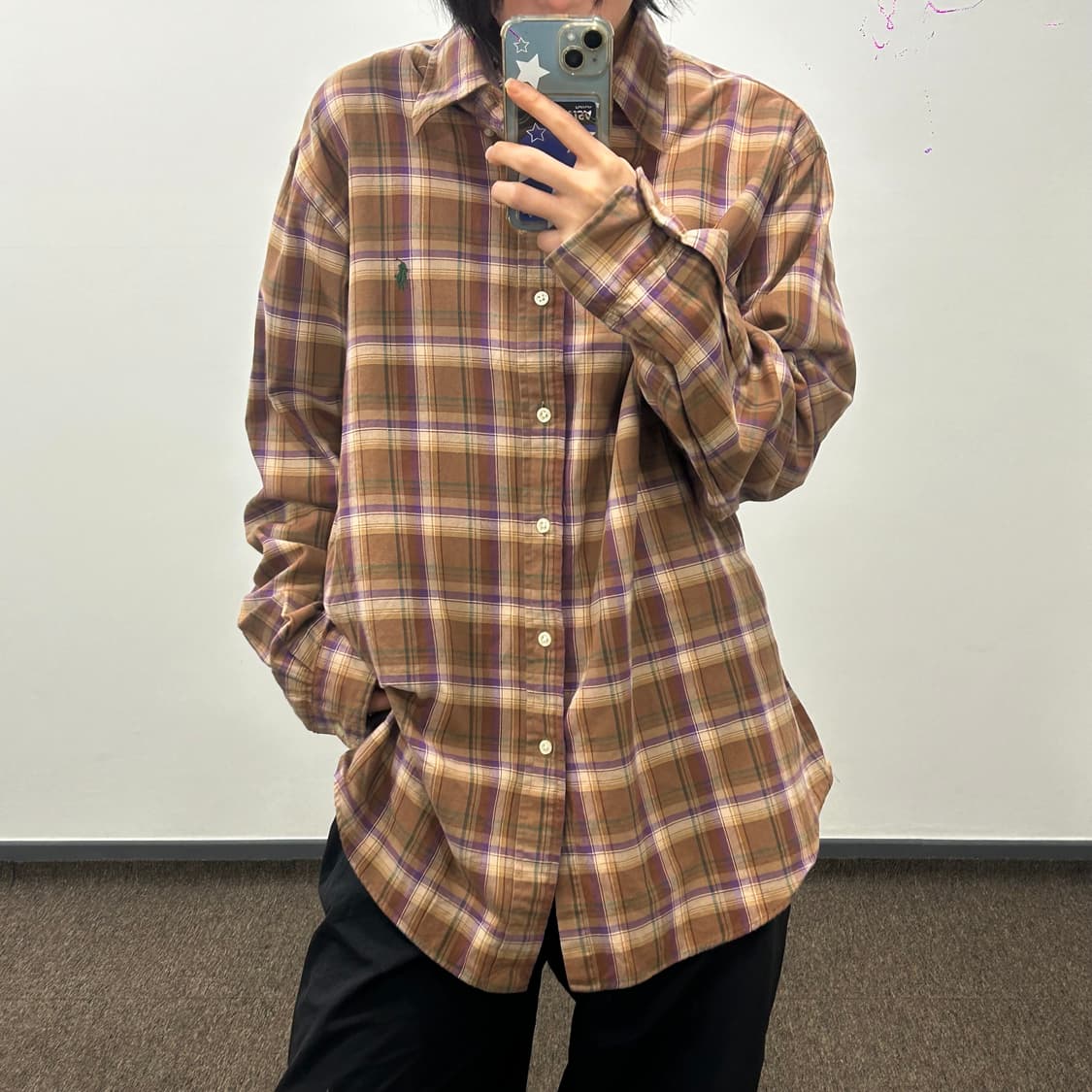 Polo 폴로 그린포니 브라운 체크 셔츠 상품이미지1