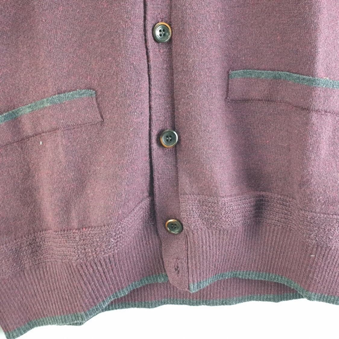 바쏘옴므 남성95 버건디 니트 가디건 M5915 상품이미지4