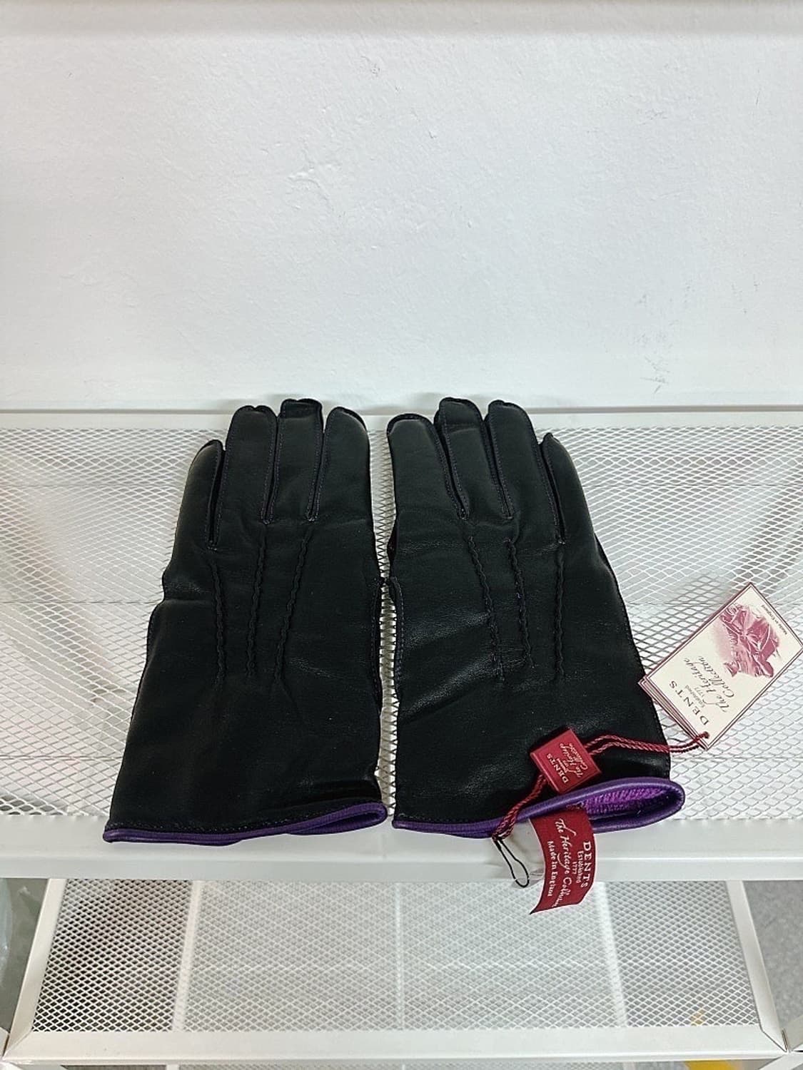 (정품/새상품) 덴츠 남성 블랙 퍼플 양가죽 울 캐시미어 장갑 상품이미지2