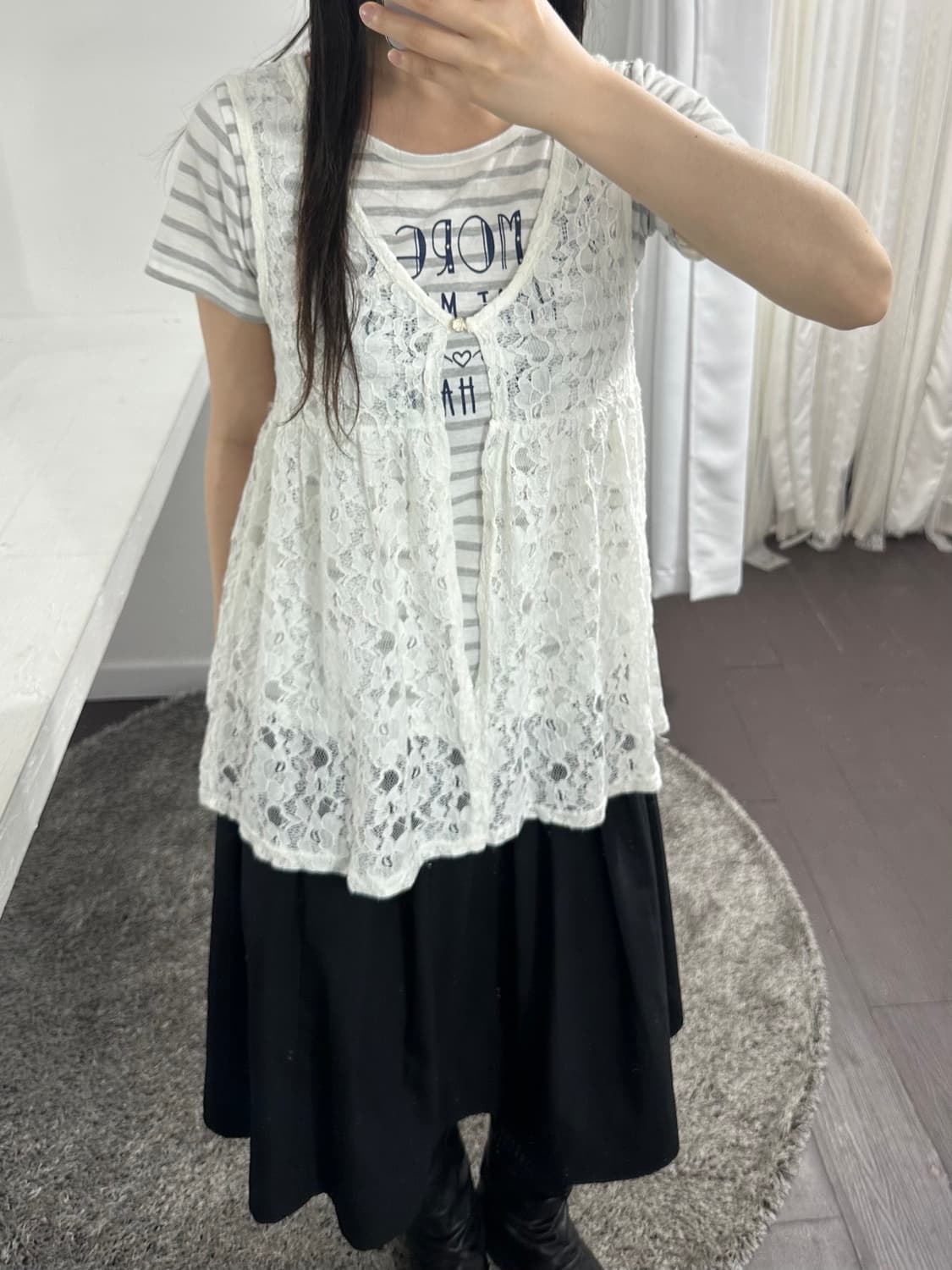 layered mori printing top 상품이미지4