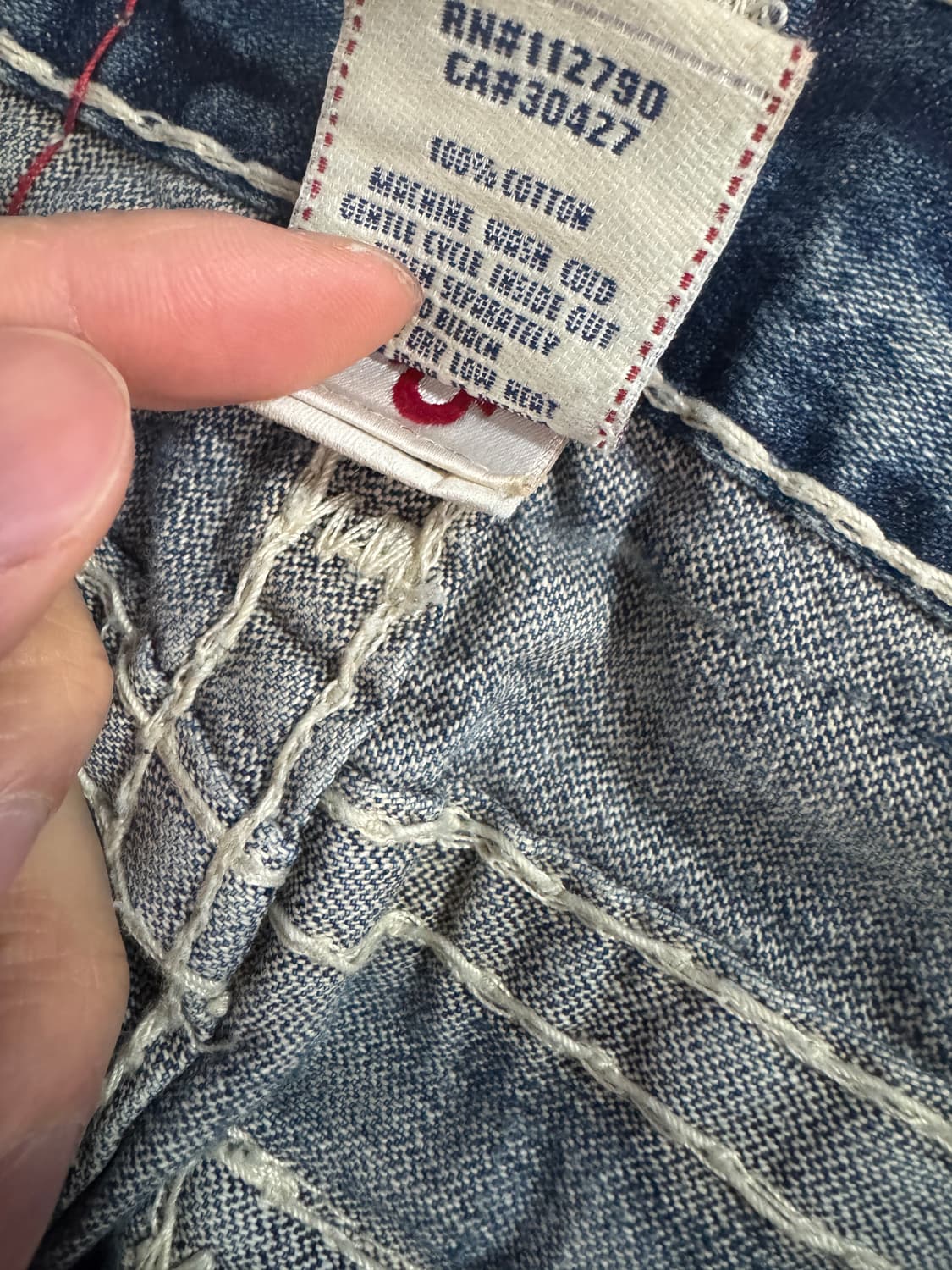 트루릴리전 조이 로우 라이즈 부츠컷 데님팬츠 32인치 상품이미지5