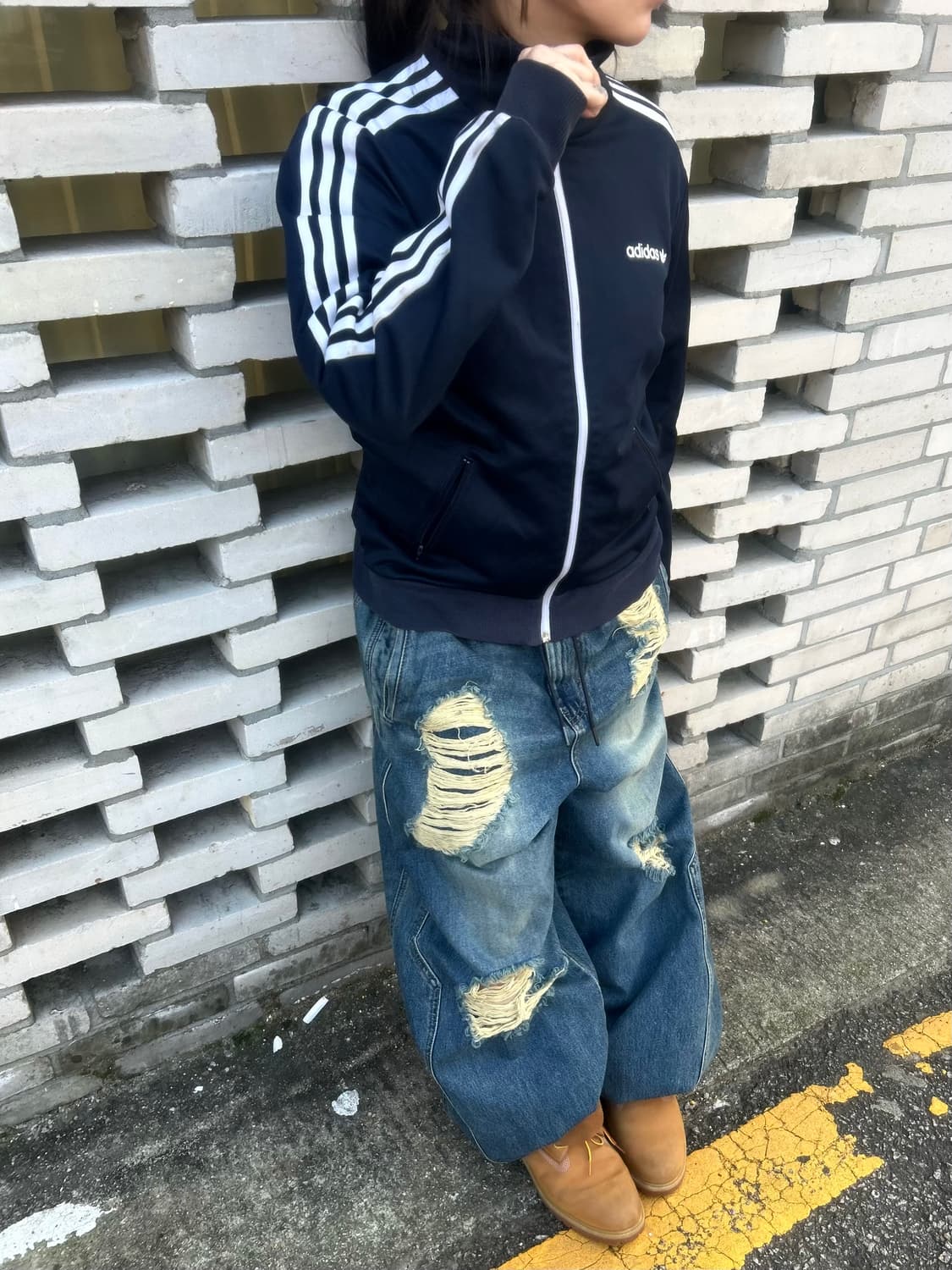 ADIDAS 스펠로고 네이비 트랙탑 져지 상품이미지5