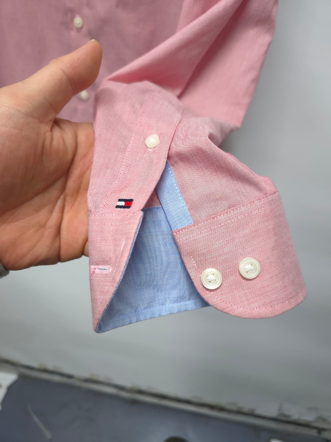 타미힐피거 THFLEX 수피마 슬림핏 스트레치 셔츠 (핑크/95) 상품이미지5