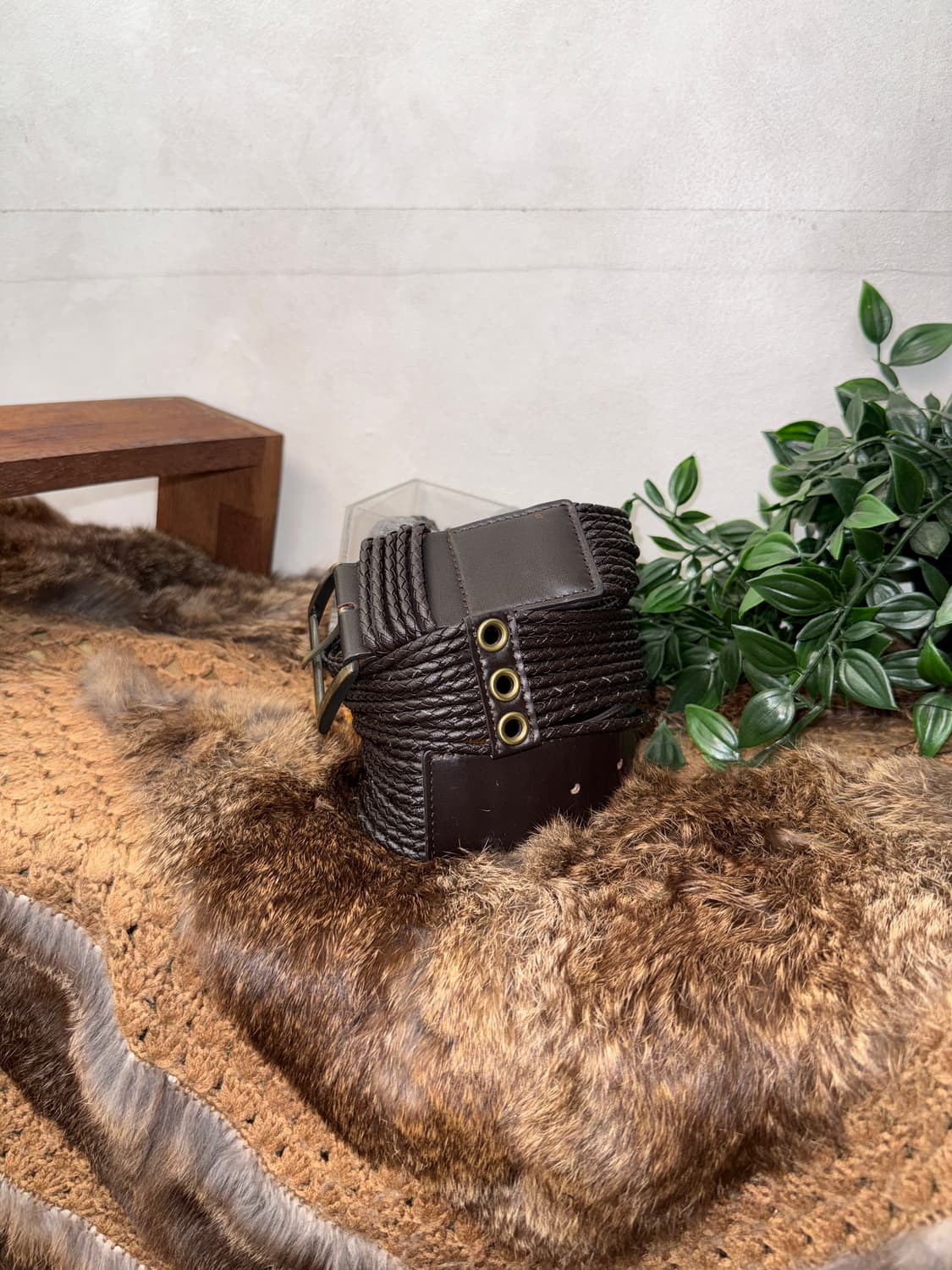 Anne Klein dark brown eyelet strap belt 상품이미지2