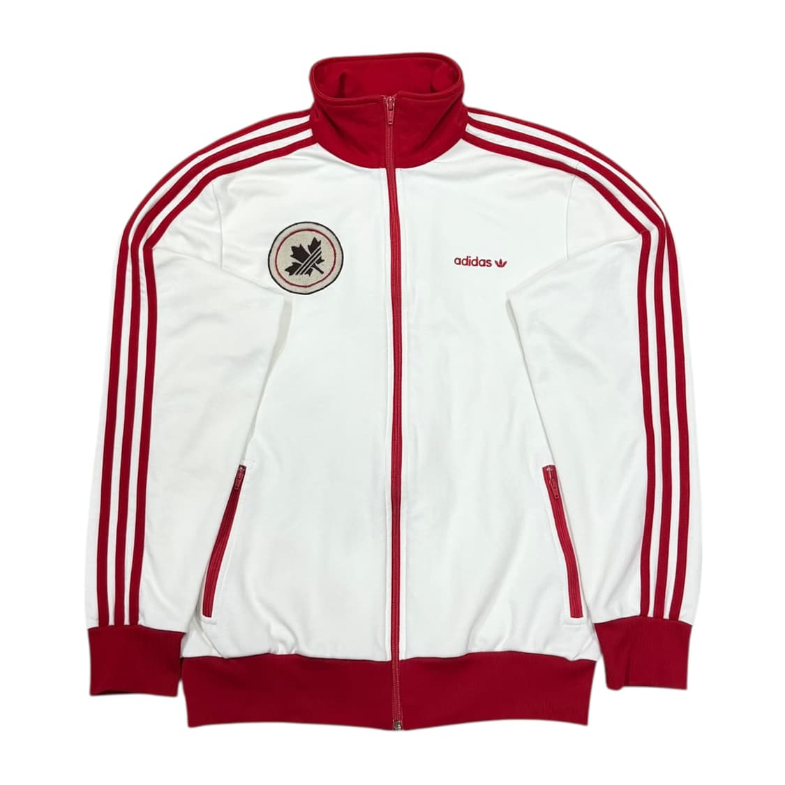 아디다스 빈티지 캐나다 화이트 레드 흰빨 트랙탑 져지 자켓 L 100 상품이미지1