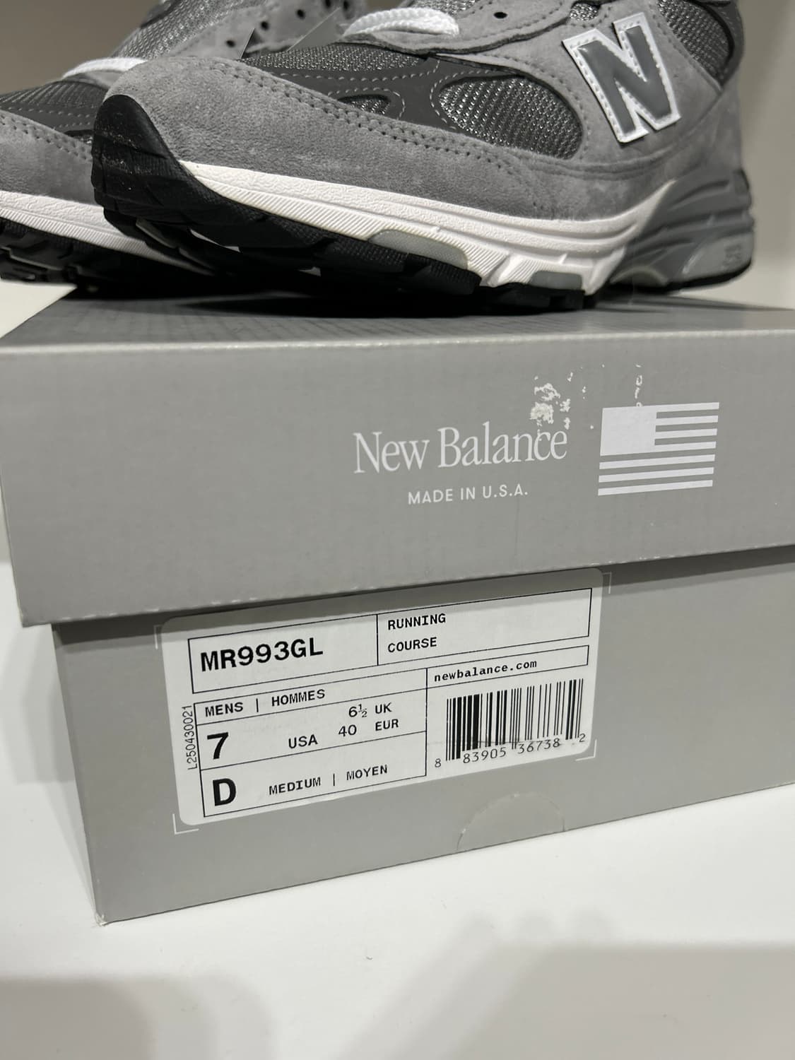 뉴발란스 993 Made In USA 스니커즈 MR993GL 250사이즈 상품이미지4