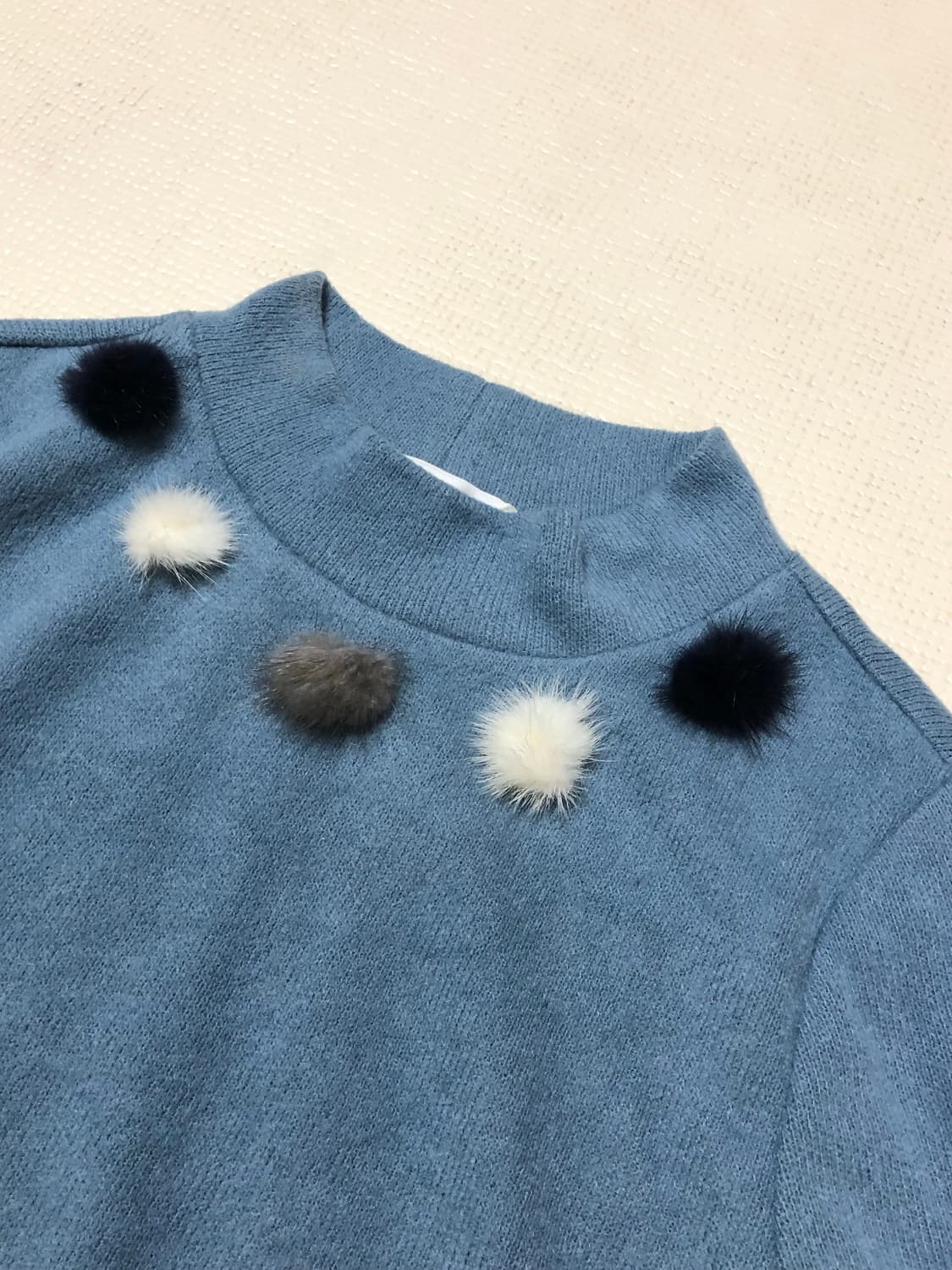 빈티지 파스텔 블루 니트 상품이미지3