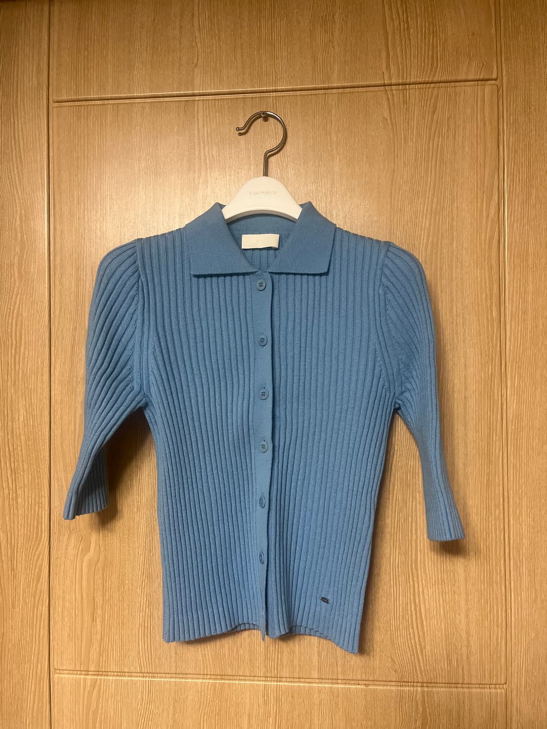 오어 ore 리브드 칼라 가디건 블루 상품이미지3