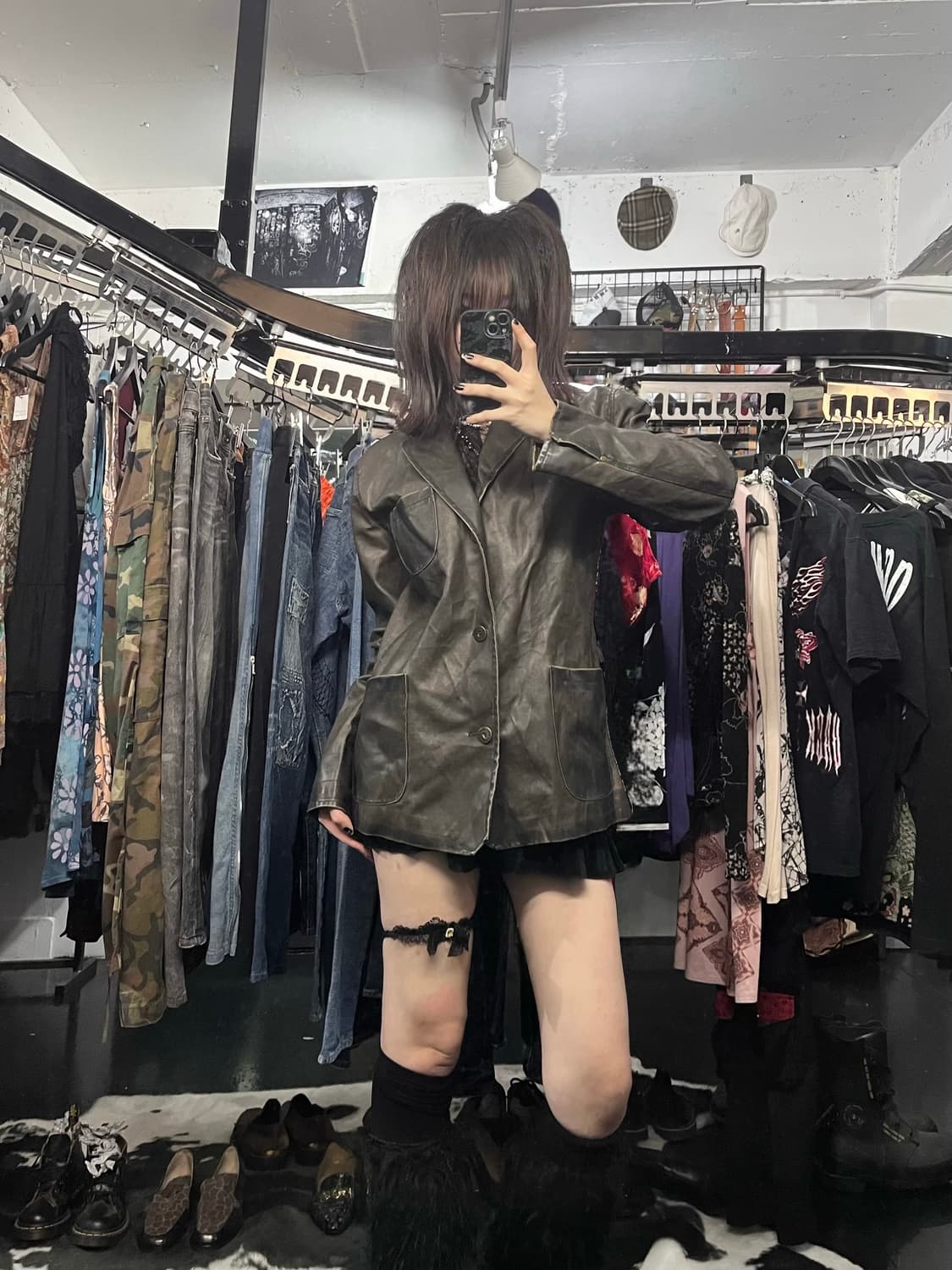 일본 빈티지 레더 블레이저 상품이미지2