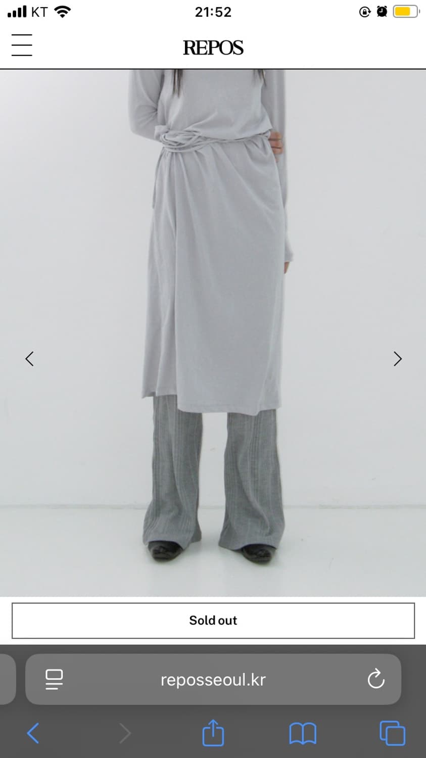 REPOS 리포스 WOOL GOLGI PANTS (GREY) 상품이미지3