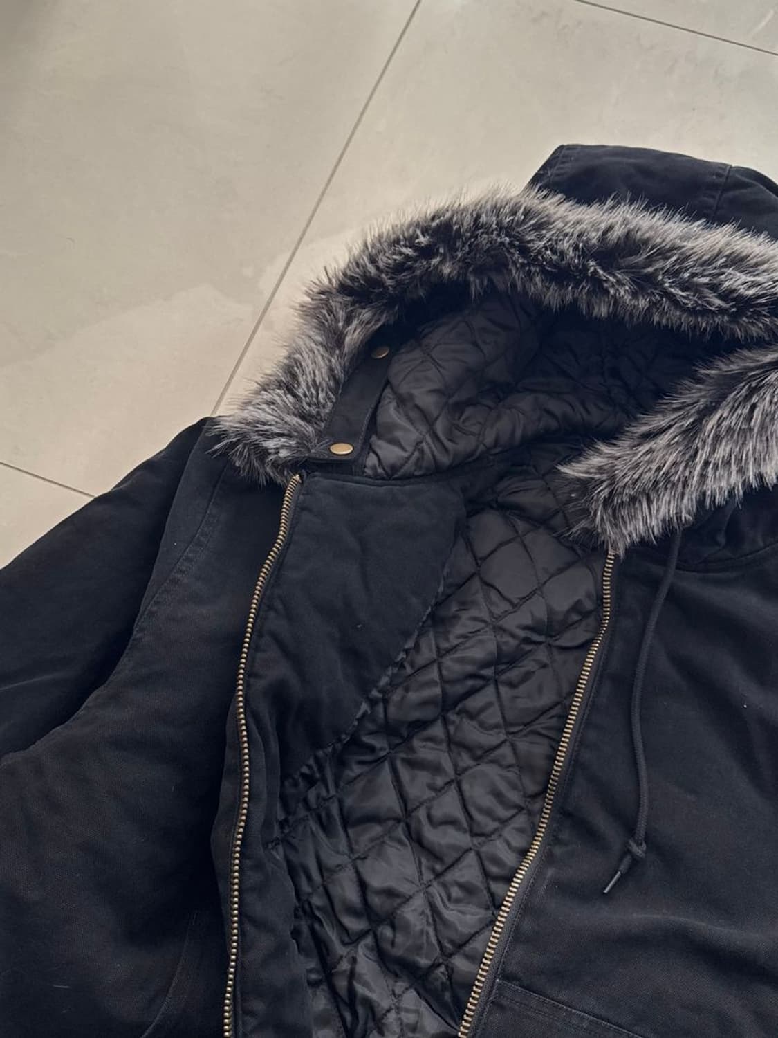 FAKE FUR ZIP UP HOODIE 투웨이 지퍼 후드티 블루종 상품이미지10