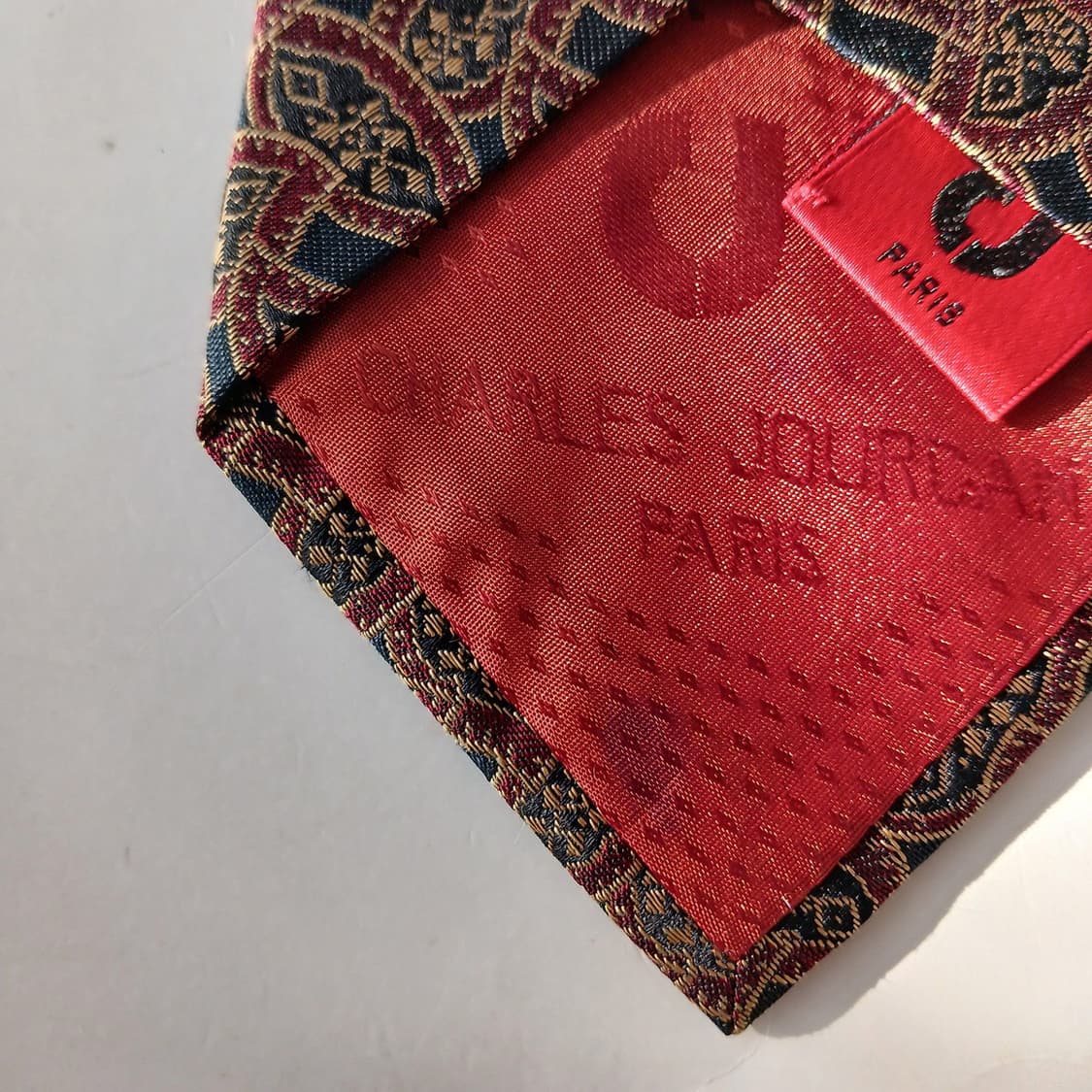 샤를주르당 실크 버건디 아트 패턴 넥타이 9cm A+~A등급 A19009 상품이미지7