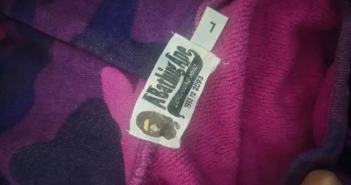 베이프 퍼플 카모 후드티 L 상품이미지2