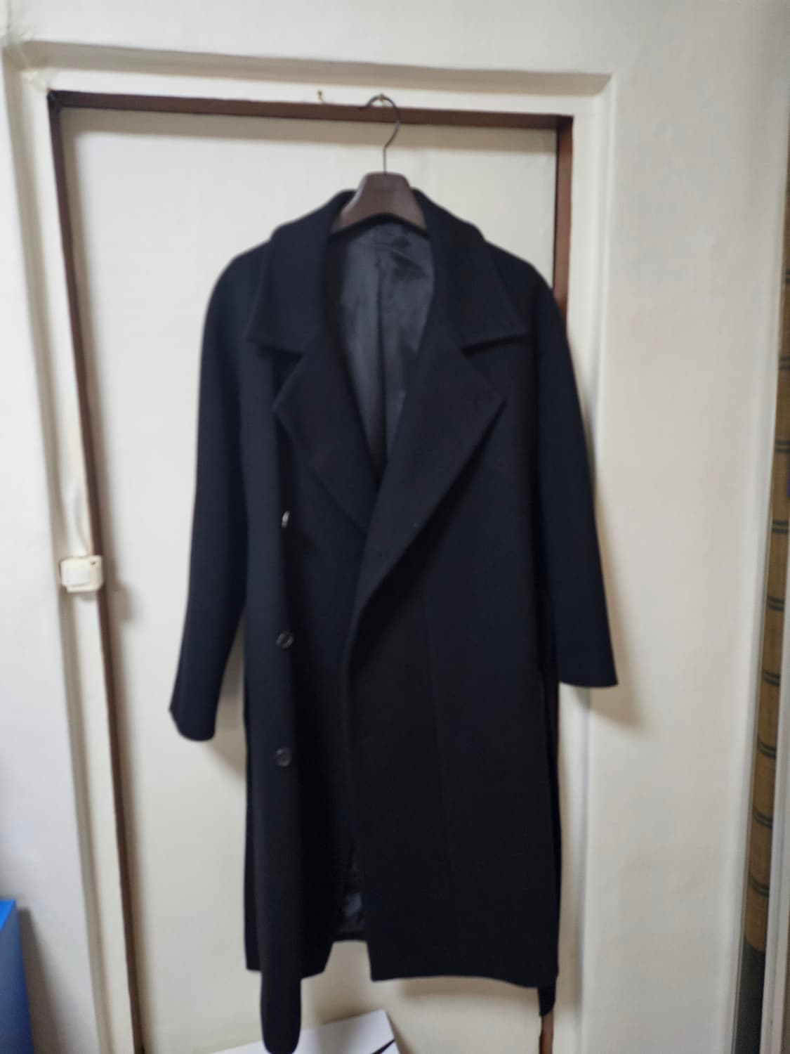 시스템 캐시미어 롱코트 블랙 코트100(오바) 상품이미지1