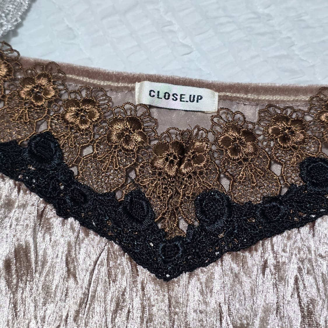 라떼갸루 모리걸 레이스 벨벳 슬리브리스 상품이미지4