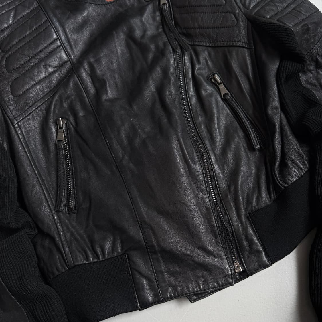 바이커 리얼레더 사선 릭오웬스맛 라이더 가죽자켓 상품이미지6