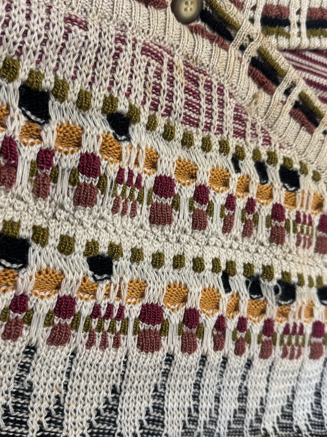 90s Klaroo 퓨어울100% 케이블니트가디건 상품이미지3