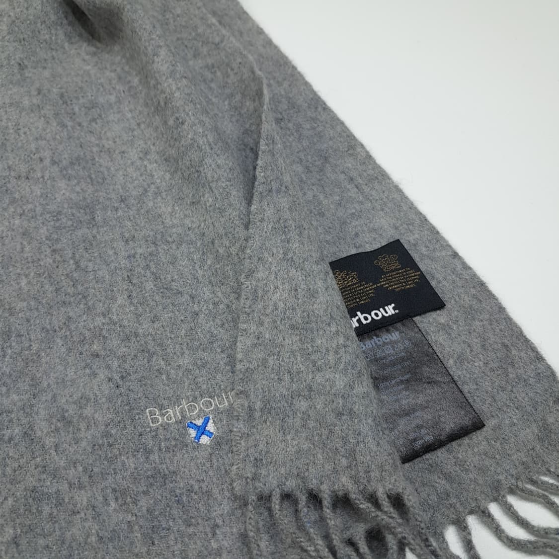 MX617 바버 램스울 솔타이어자수 헤더그레이 머플러 목도리 상품이미지4