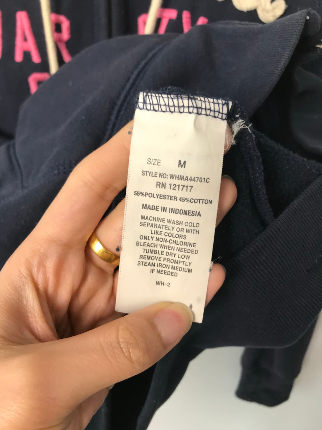 후아유 y2k 와투케 네이비 후드집업 상품이미지5