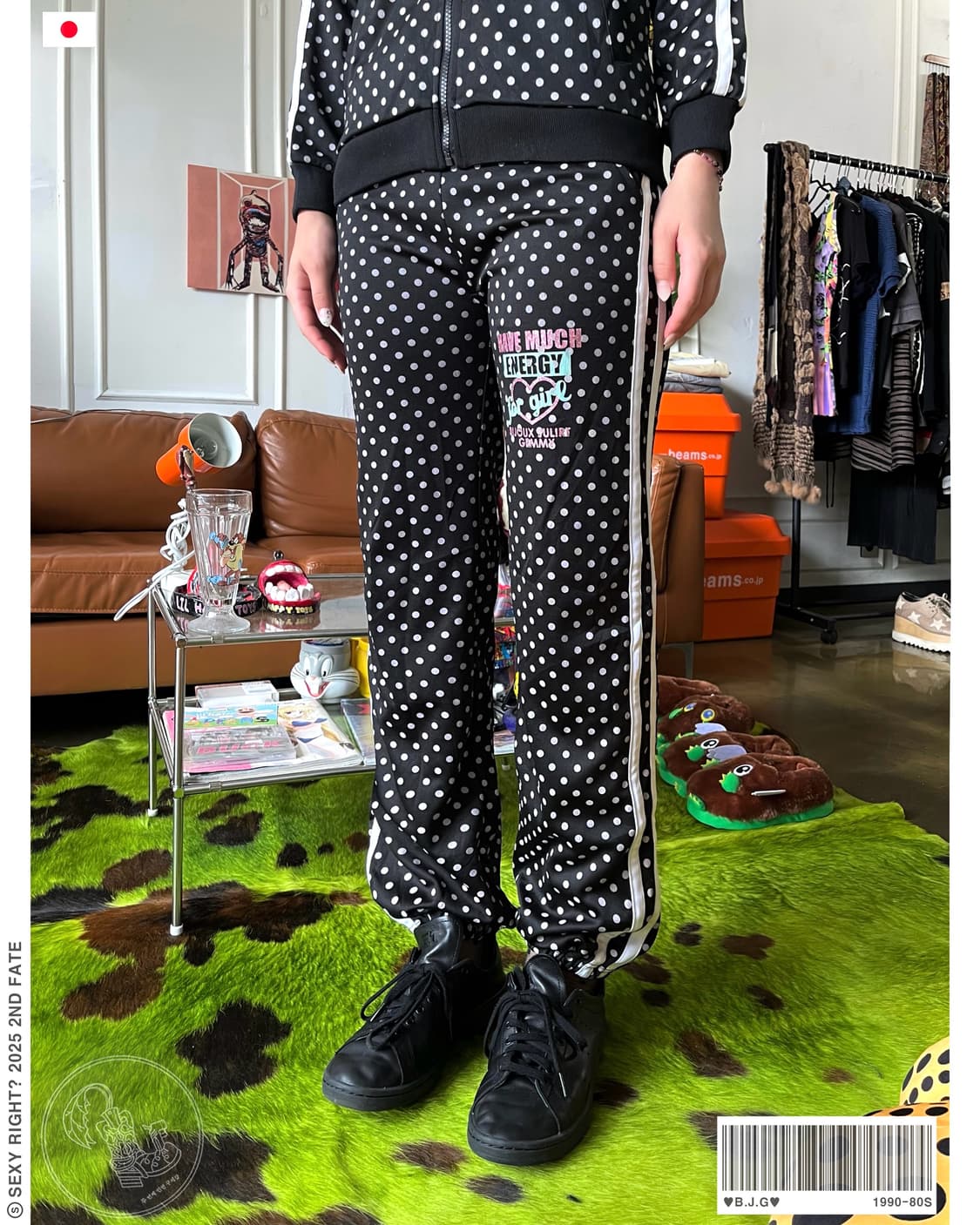 1990s ♥B.J.G♥ Japan Dot Track Pants 상품이미지1