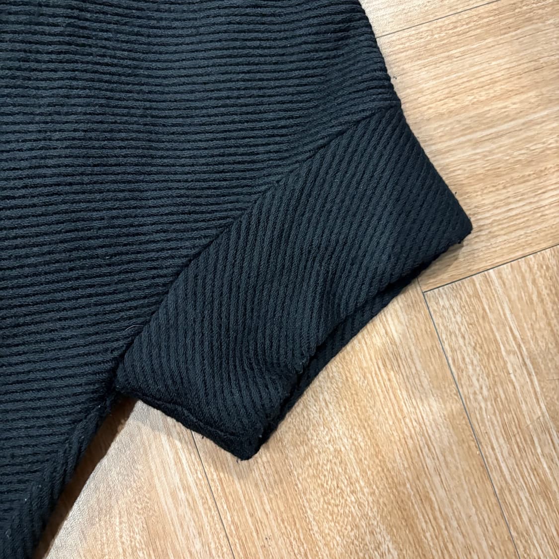 LIMI feu 오버사이즈 블랙 울 숏 슬리브 코트 상품이미지8