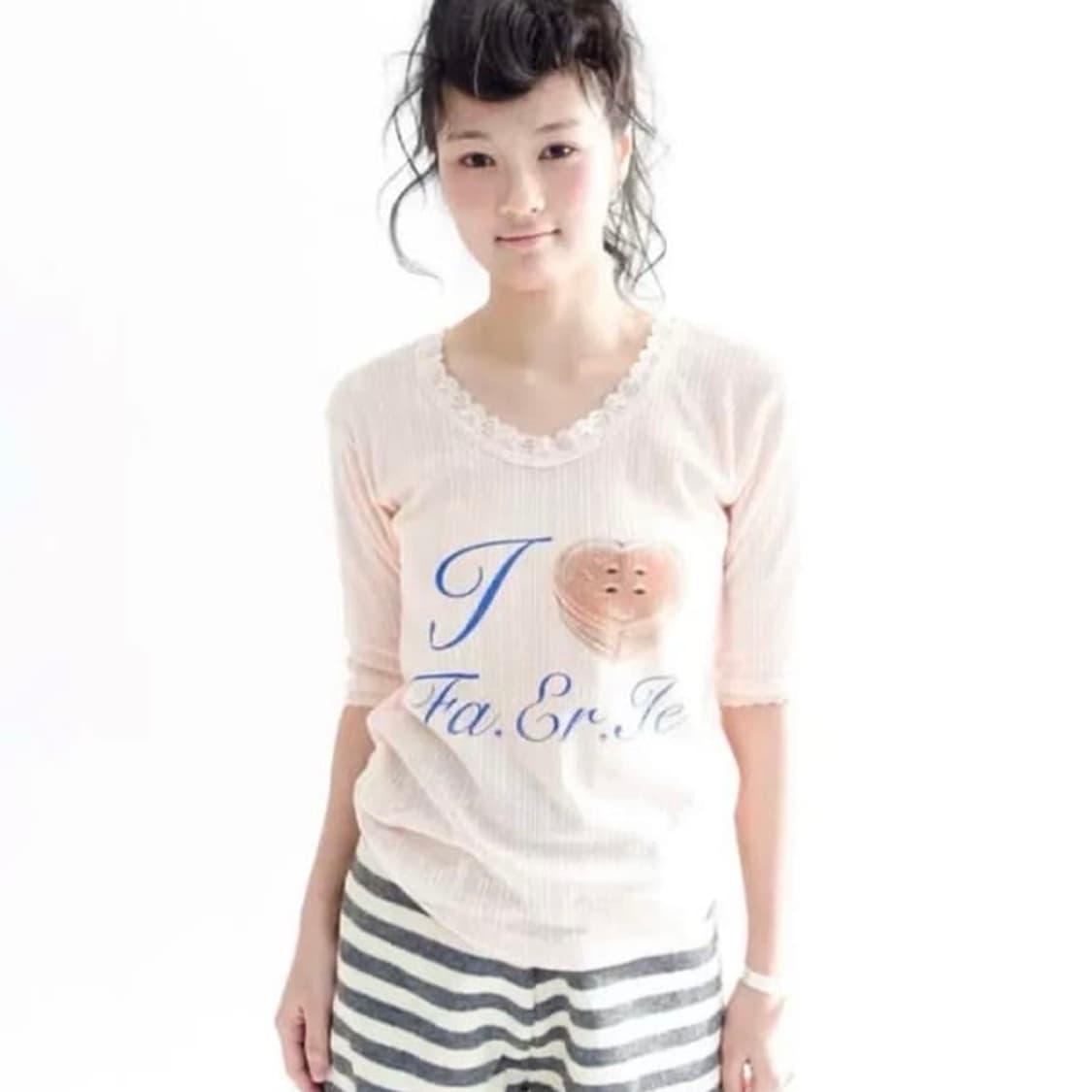 shop faerie 샵페어리 레이스티 핑크 상품이미지1