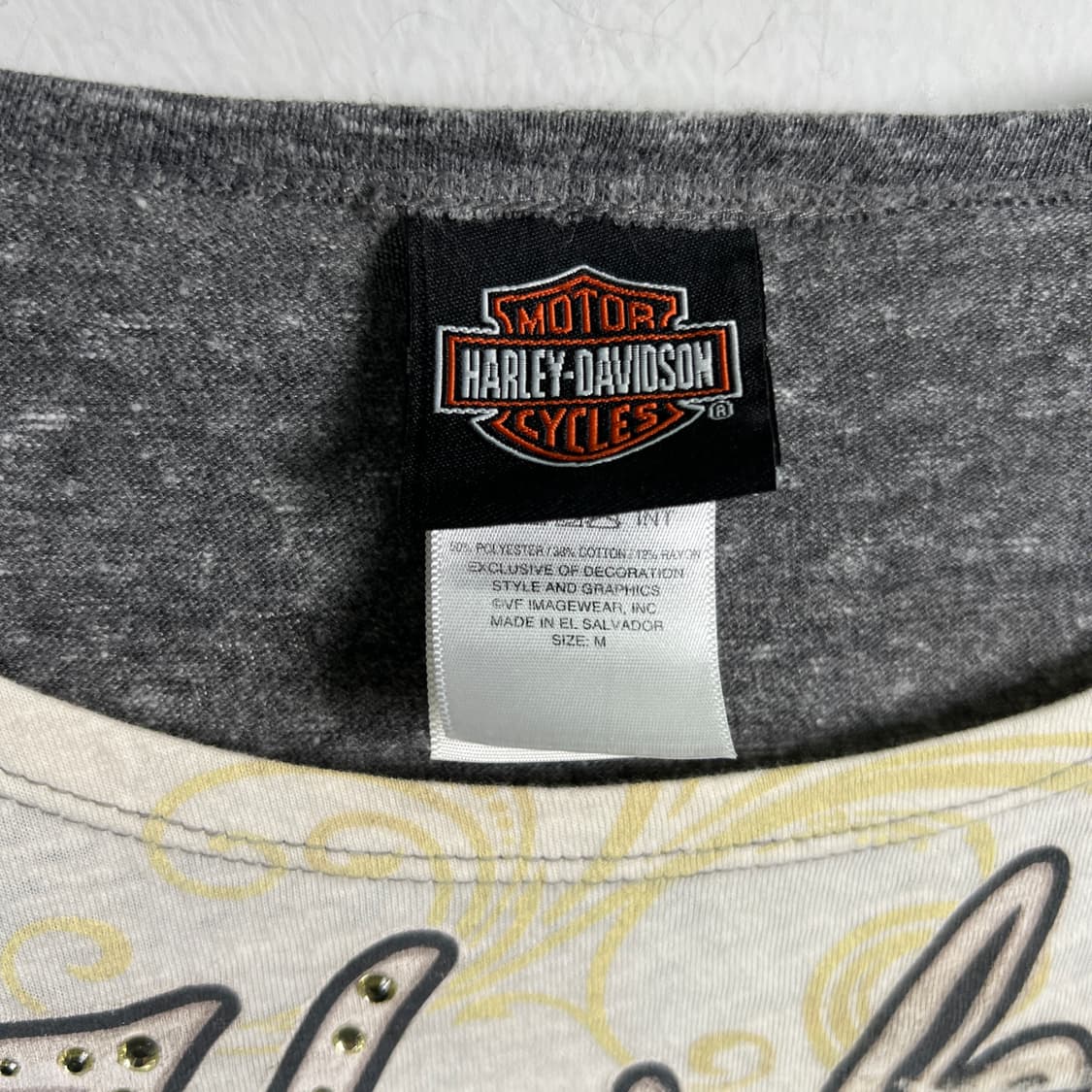 할리데이비슨 빈티지 그레이 반팔 티셔츠 M 상품이미지3