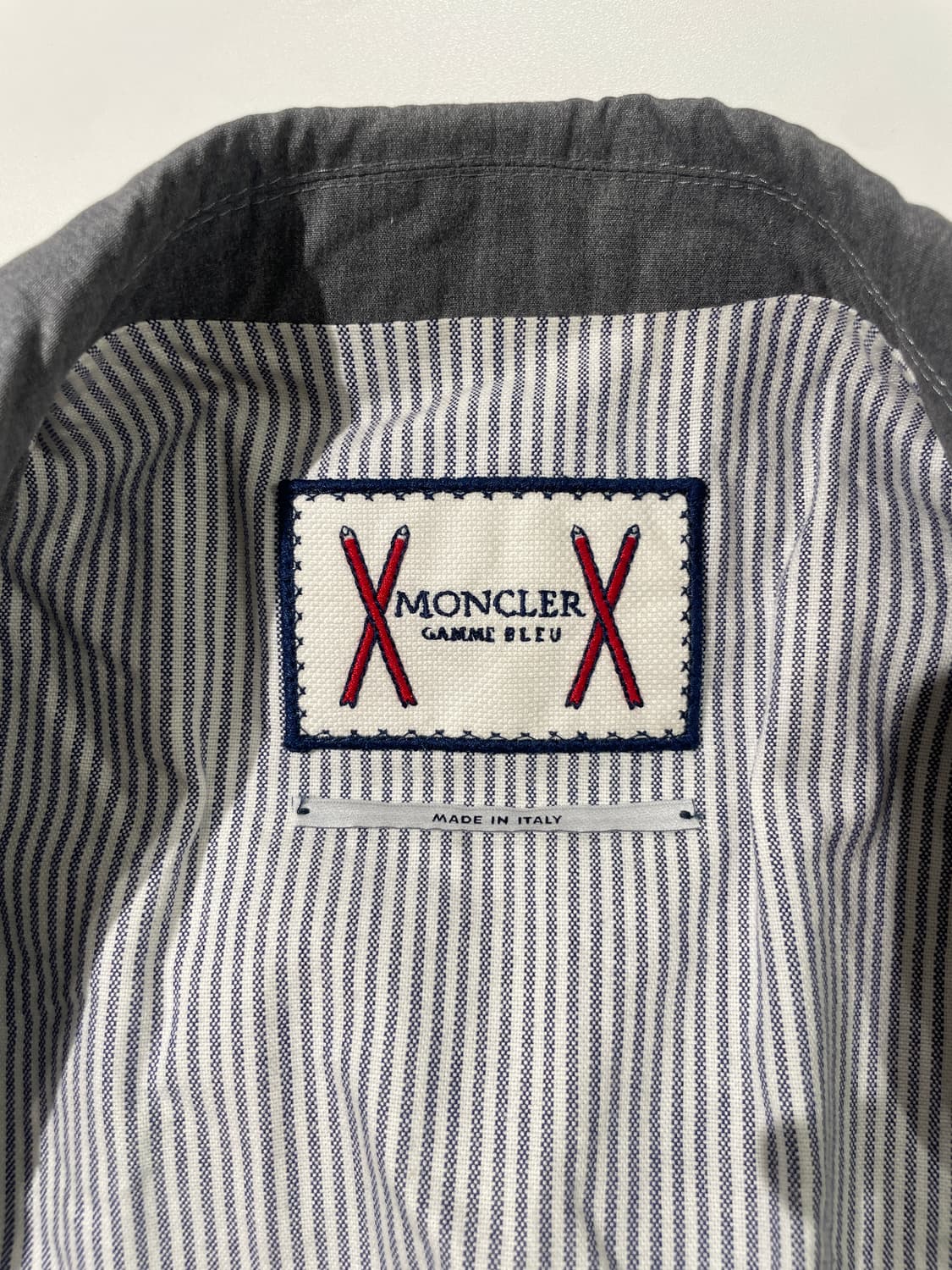 몽클레르 감마 블루 그레이 스냅 버튼 코튼 블레이저 상품이미지7