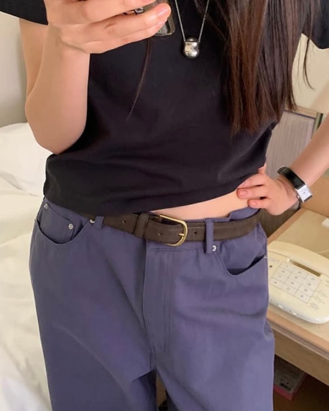 아오로 aoro 블루 팬츠 (새상품) 상품이미지2