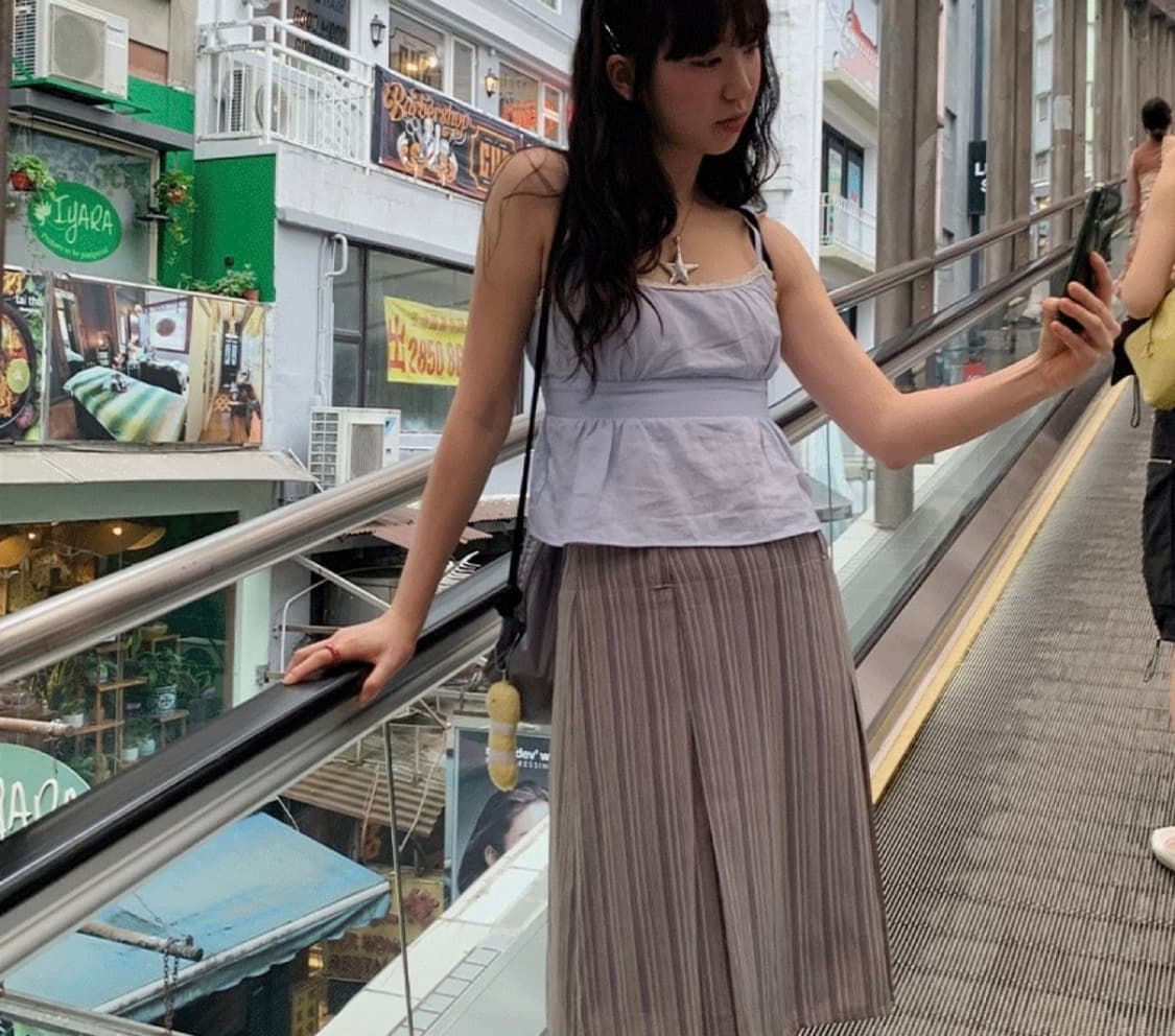 루루서울 미드타운 스트라이프 미디 스커트 M  상품이미지2