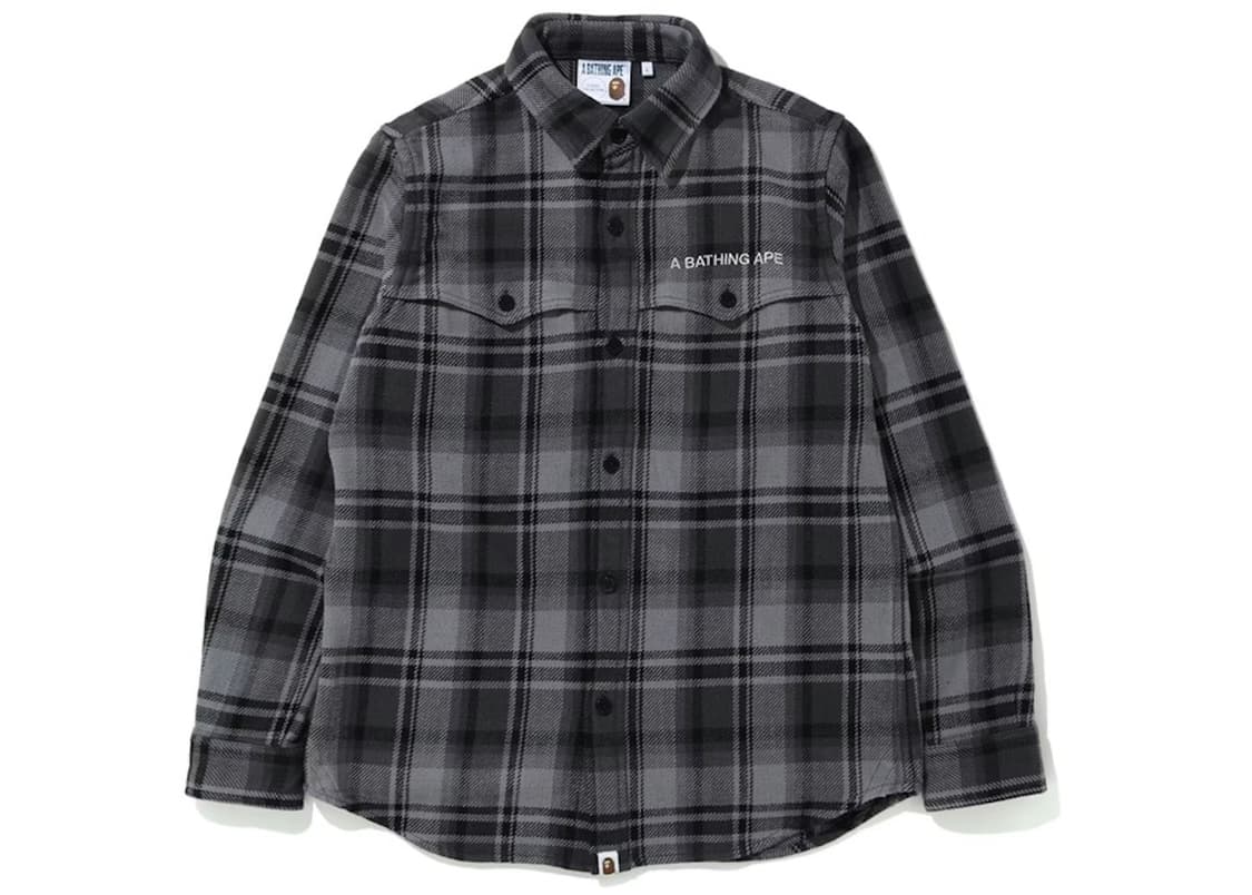 [XL] 베이프 체크 플란넬 셔츠 상품이미지1