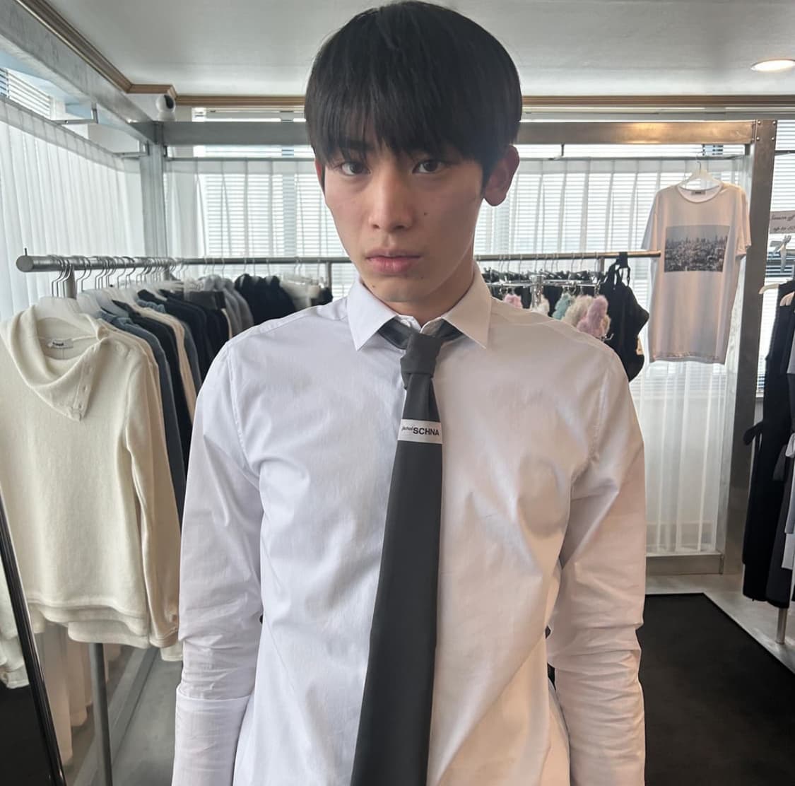 Jichoi 지초이 슈나 넥타이 002 그레이 새상품 상품이미지3