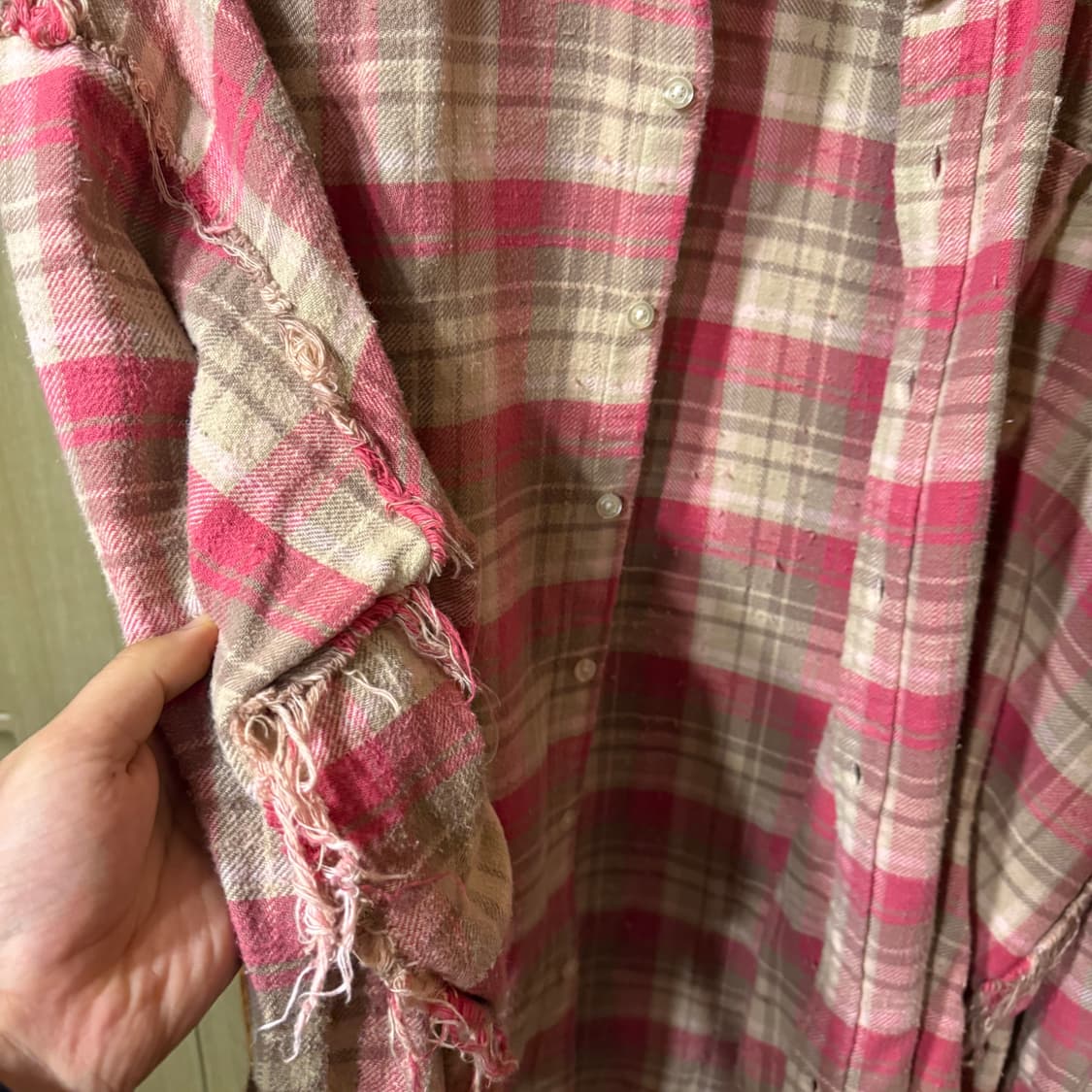 R13(알써틴,알썰틴) 버튼업 체크 셔츠 자켓 판매 합니다. 상품이미지10