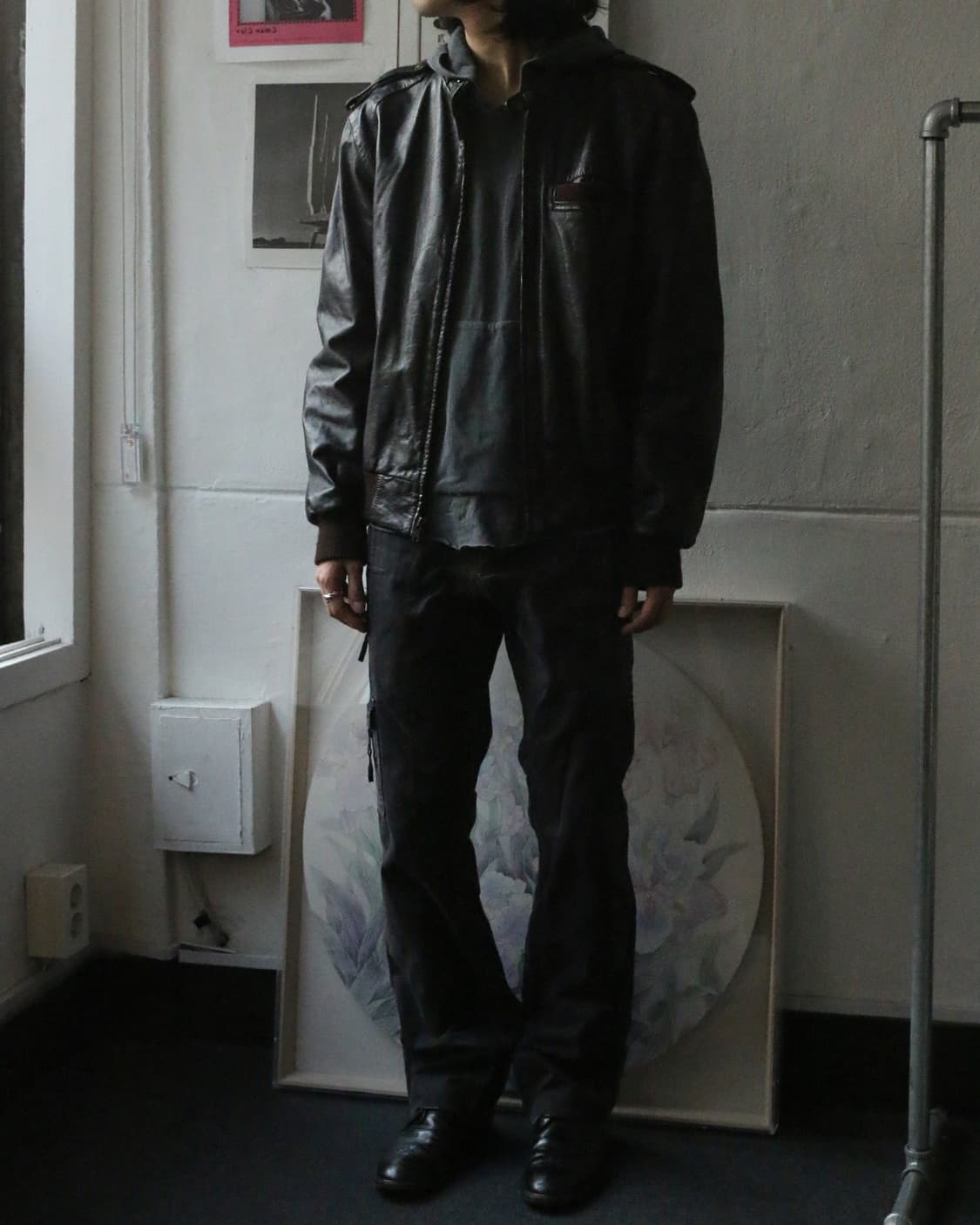 Members only 레더 봄버 자켓 상품이미지2