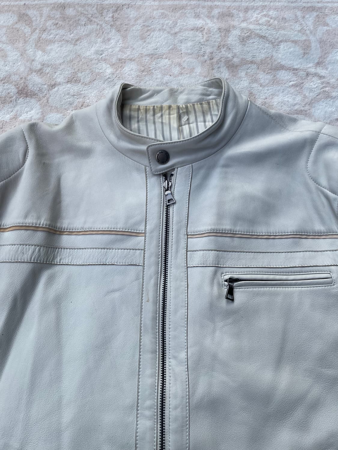 빈티지 켄네스콜 화이트 라이더 가죽 자켓 상품이미지4