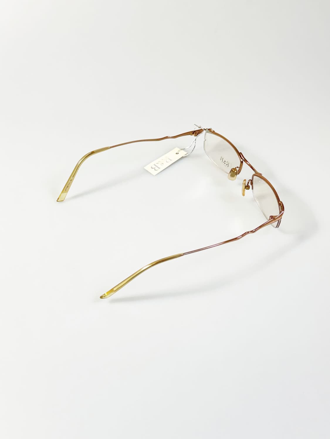 R&B EYEWEAR 골드 반무테 스퀘어 메탈 빈티지 안경 상품이미지4